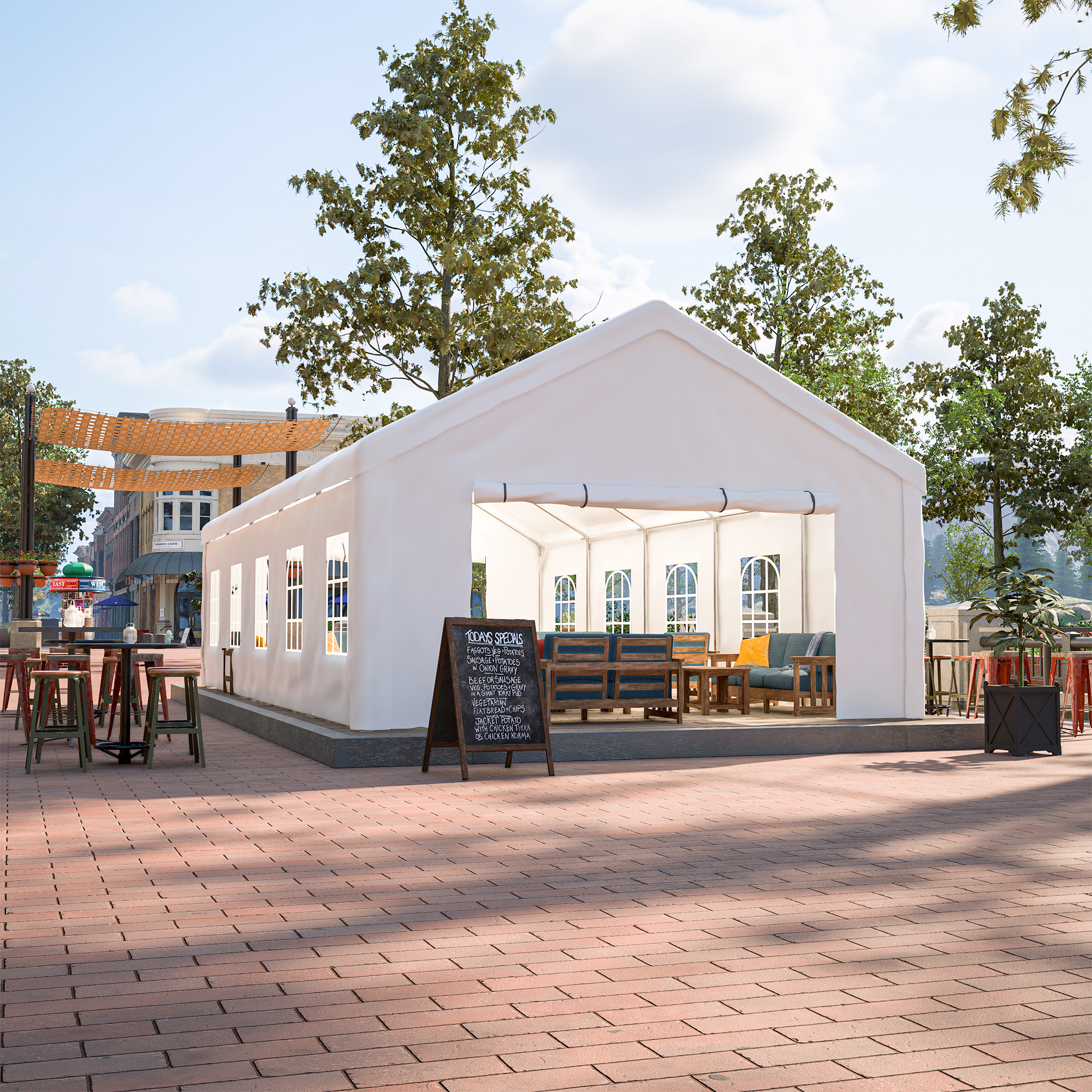 16x32 FT Party Tent With 3 Storage Bags & Removable Sidewalls, Outdoor Canopy Gazebo For Carport Camping Garden Wedding BBQ Commercial