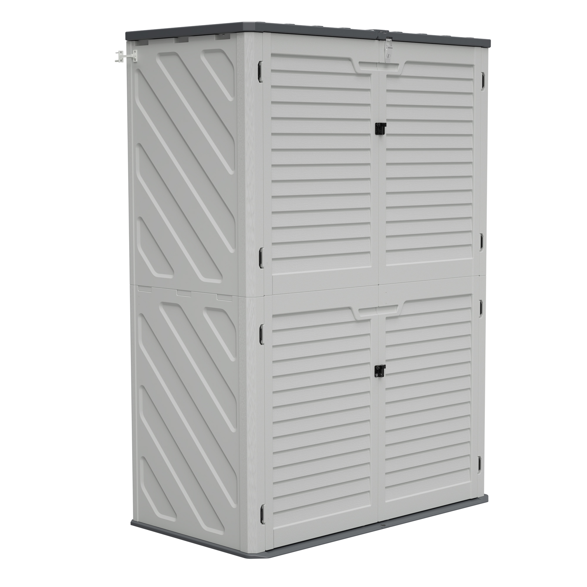 Rust Proof Resin Garden Equipment Storage With Partitions - Weatherproof, Spacious, UV Resistant Material