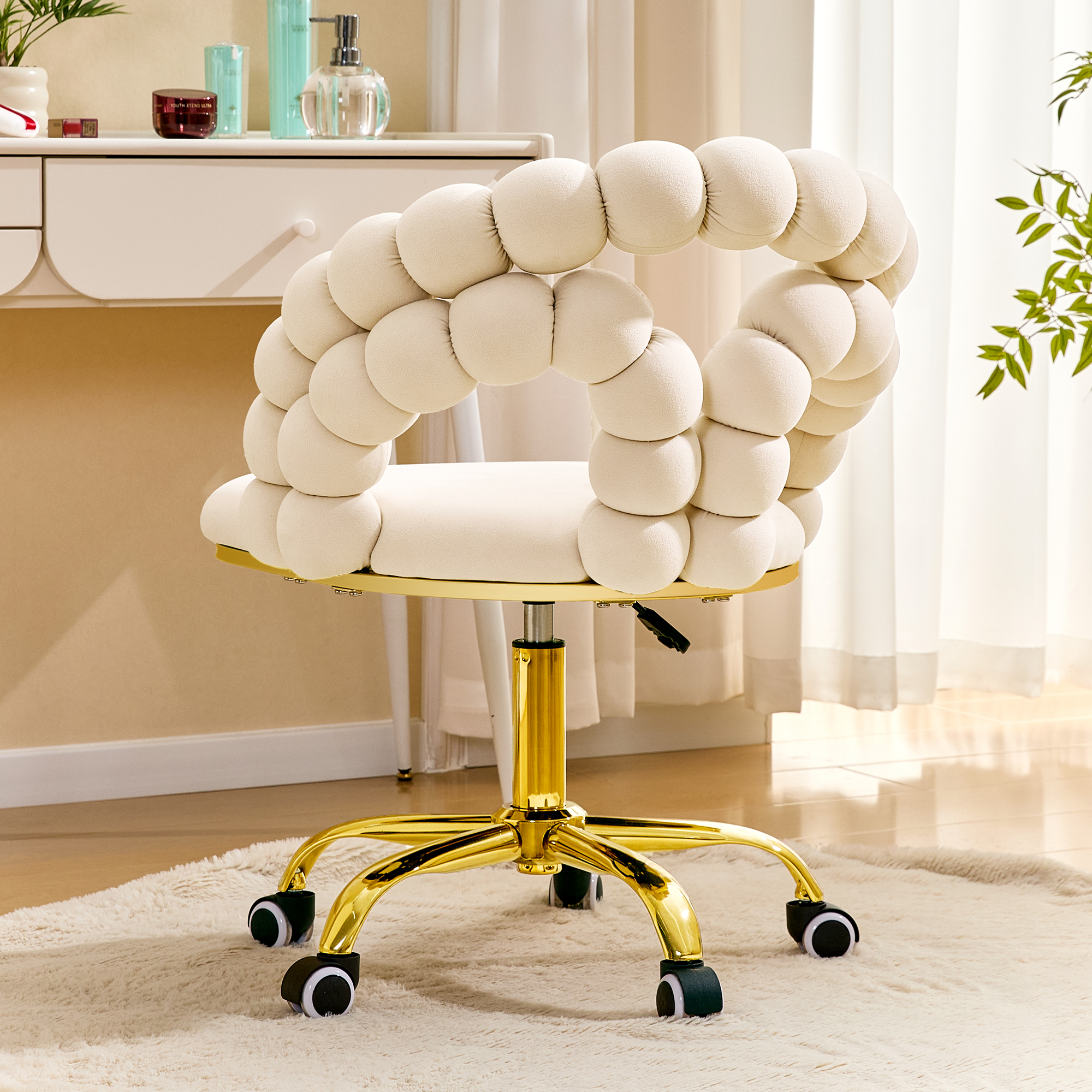 Velvet Adjustable Swivel Desk Chair, picture 2 of 4
