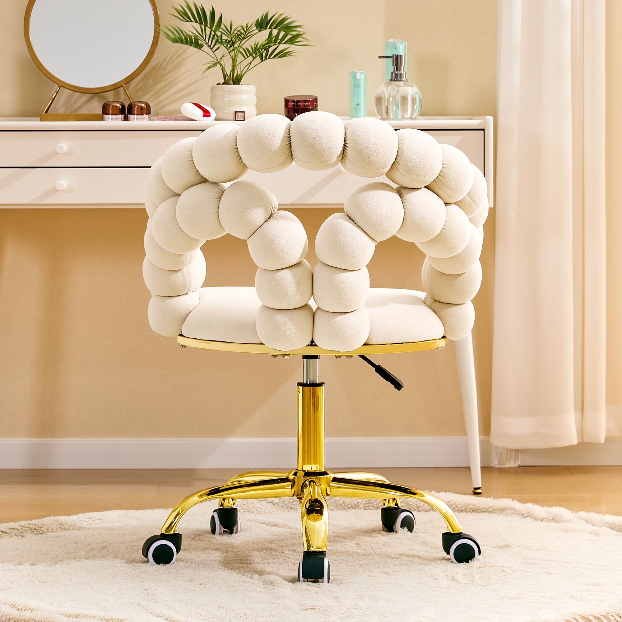 Velvet Adjustable Swivel Desk Chair, picture 3 of 4