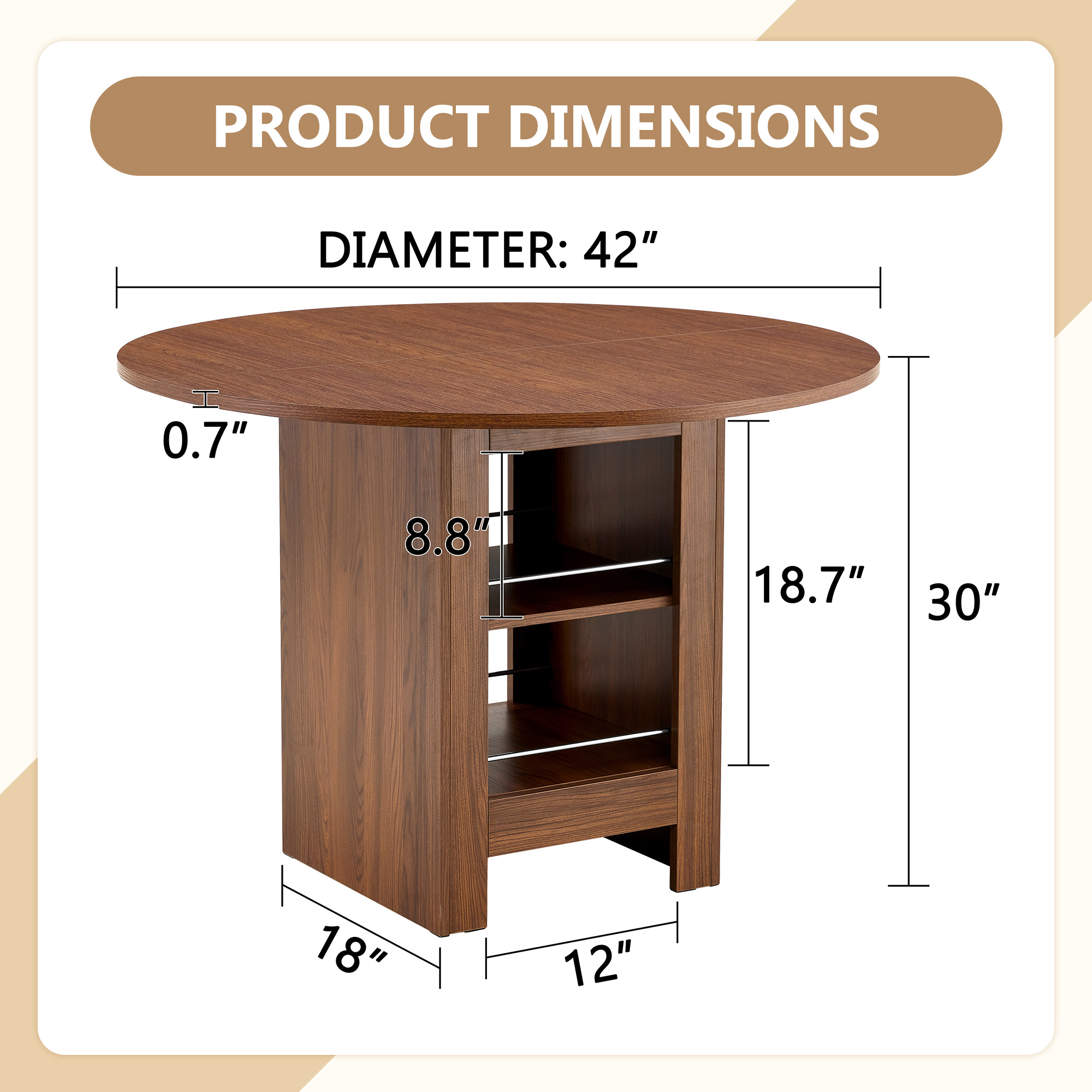 Round MDF Dining Table, picture 3 of 4