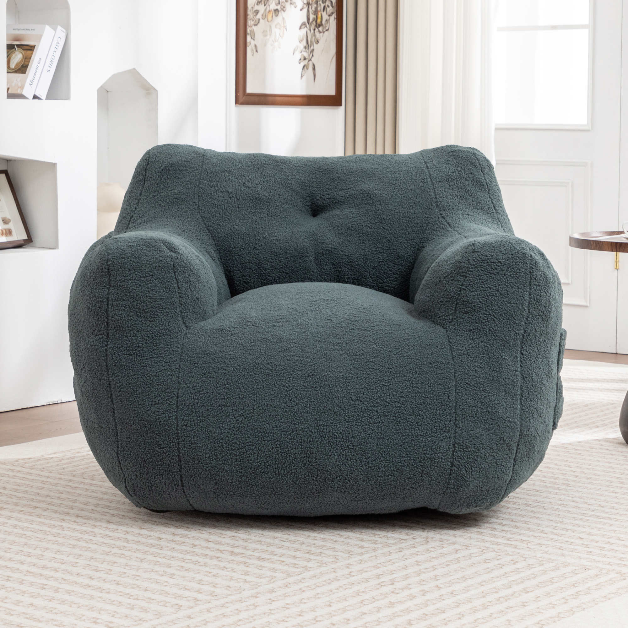 Bean Bag Chair, Bean Bag Sofa Chair With Armrests Stuffed High-Density Foam, Lazy Sofa Comfy Chairs BeanBag Chair For Adults In Living Room,Bedroom Reading