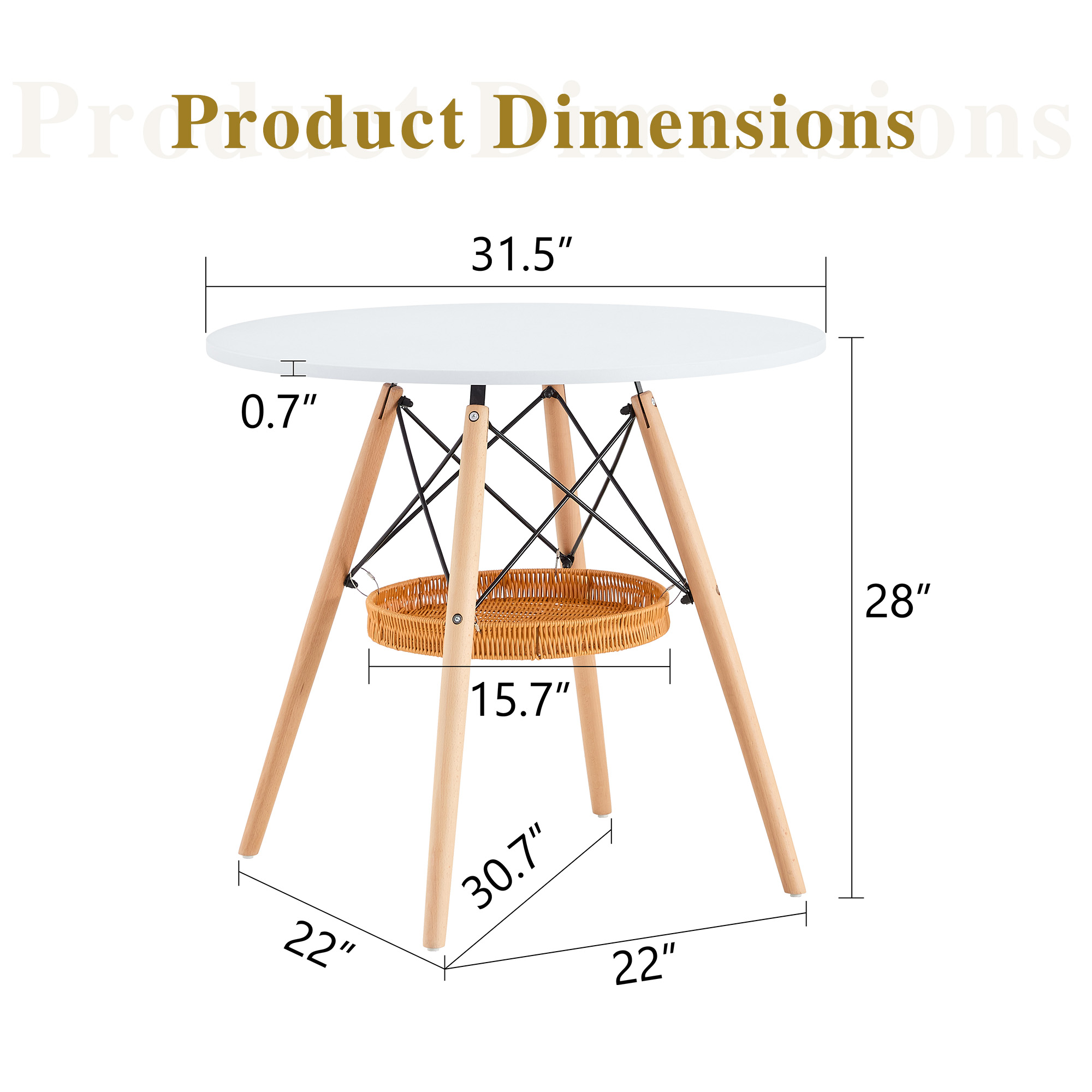 Round Dining Table with Storage Basket, picture 4 of 4