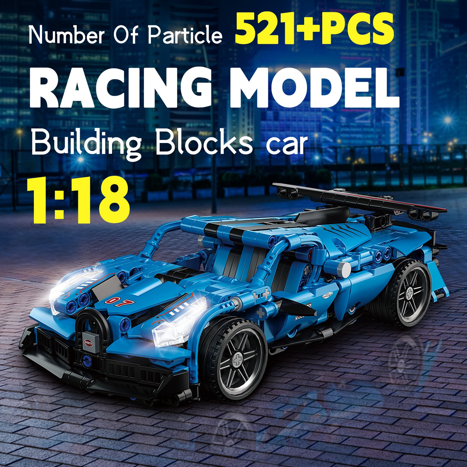 Pull Back Car Building Block Kit