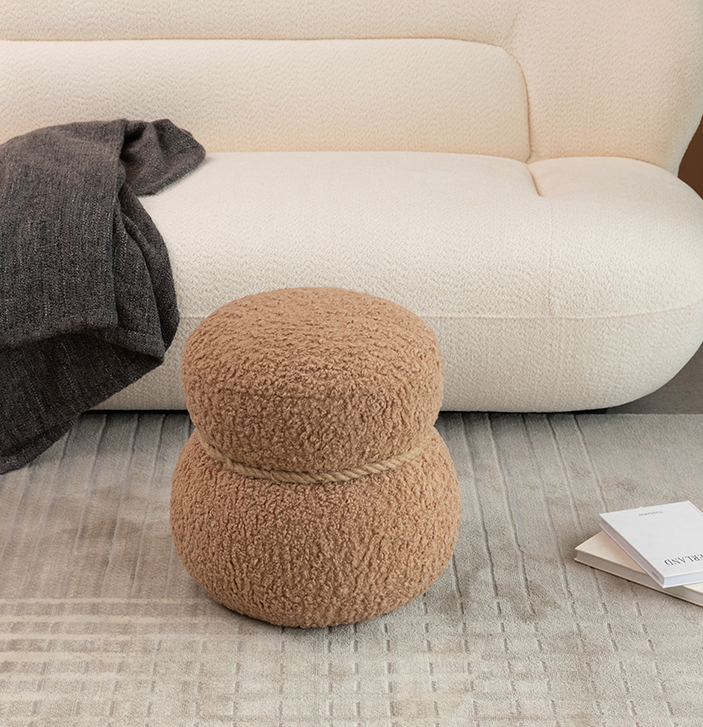 WKJ1Y Light Camel Snowman Stool, Seat Body Width 14.56in Round Belly, Playful And Lovely, Suitable For Any Space