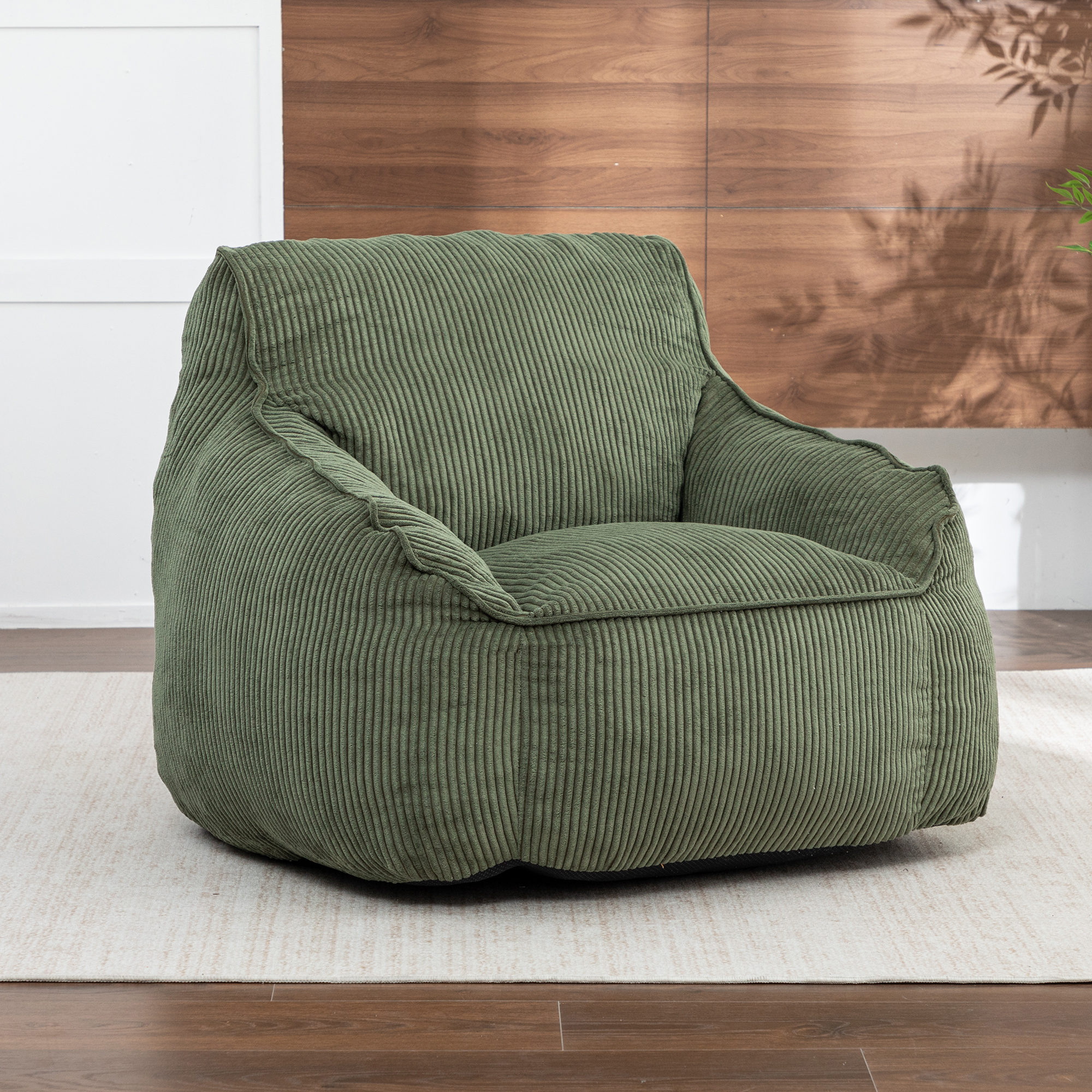 Giant Bean Bag Chair Sofa For ADults Teens, Comfy Corduroy Large Bean Bag Chairs With Armrests For Bedroom Living Room, A Dult BeanBag Lazy Sofa Couch Chairs With Filler Included