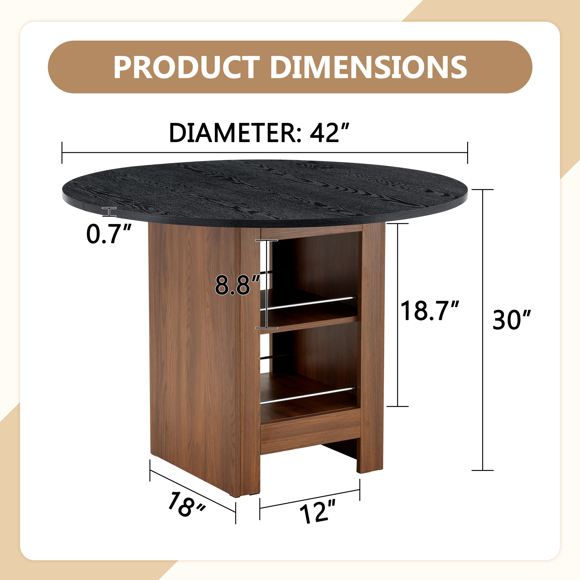 Round MDF Dining Table, picture 4 of 5