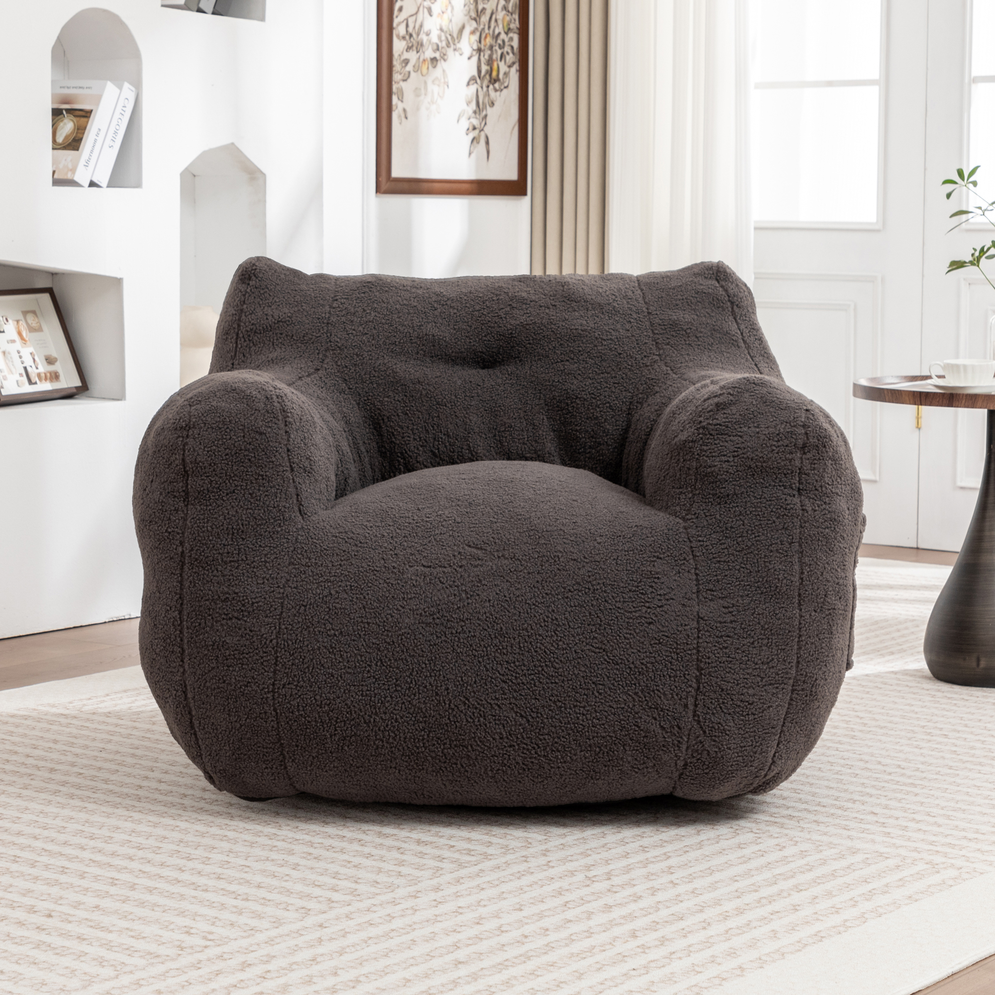 Bean Bag Chair, Bean Bag Sofa Chair With Armrests Stuffed High-Density Foam, Lazy Sofa Comfy Chairs BeanBag Chair For Adults In Living Room,Bedroom Reading