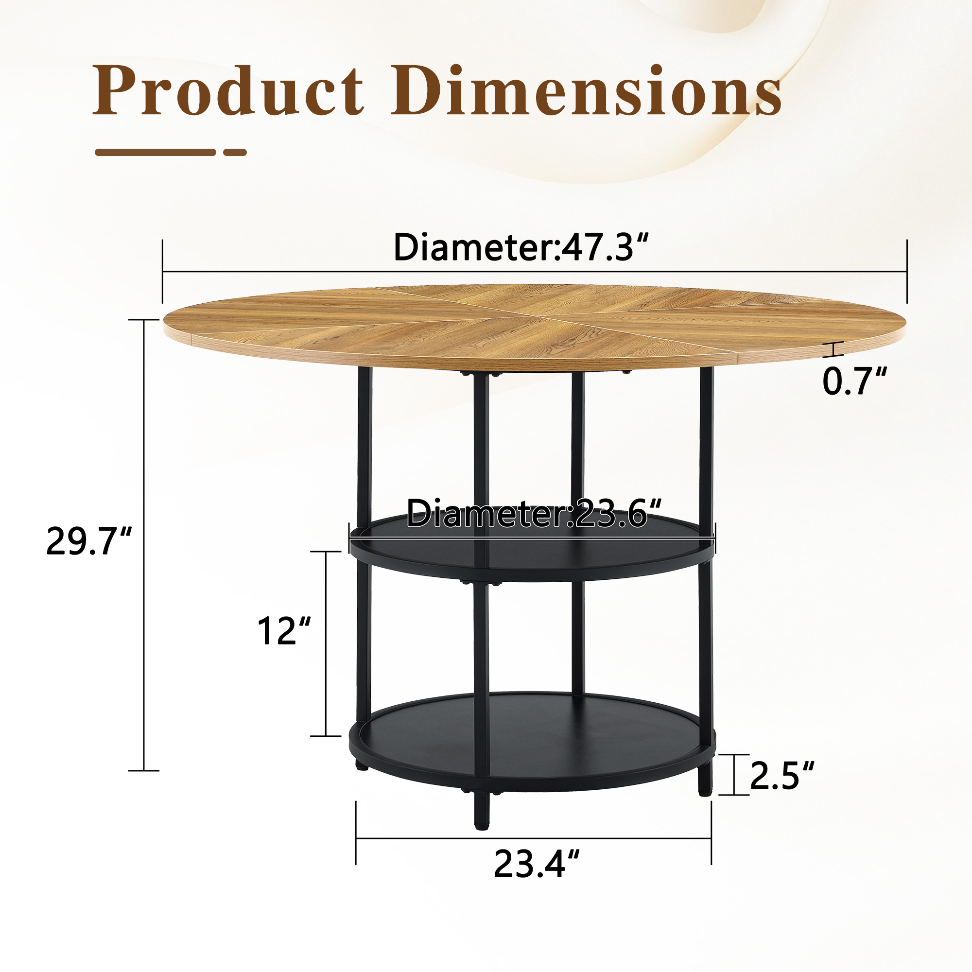 Round Splicing Dining Table, picture 3 of 4