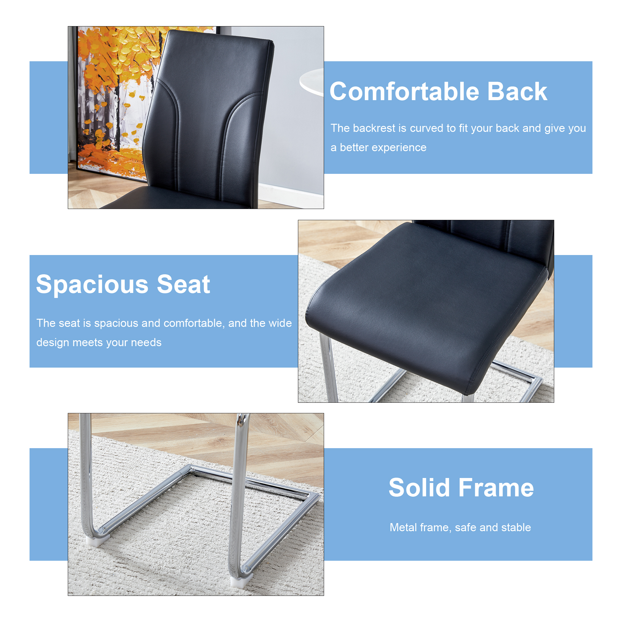 Black Dining Chair Set, picture 4 of 4
