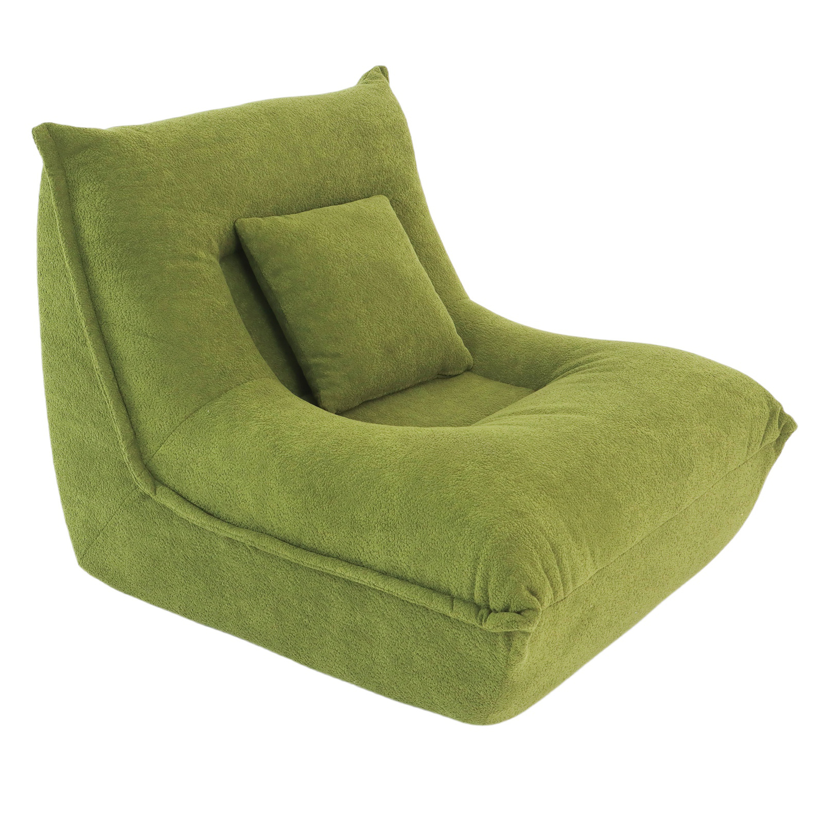 Lounge Chair With Pillow High Resilience Foam Single Sofa Indoor Couch For Bedroom Game Living Room Green No Assembly Required