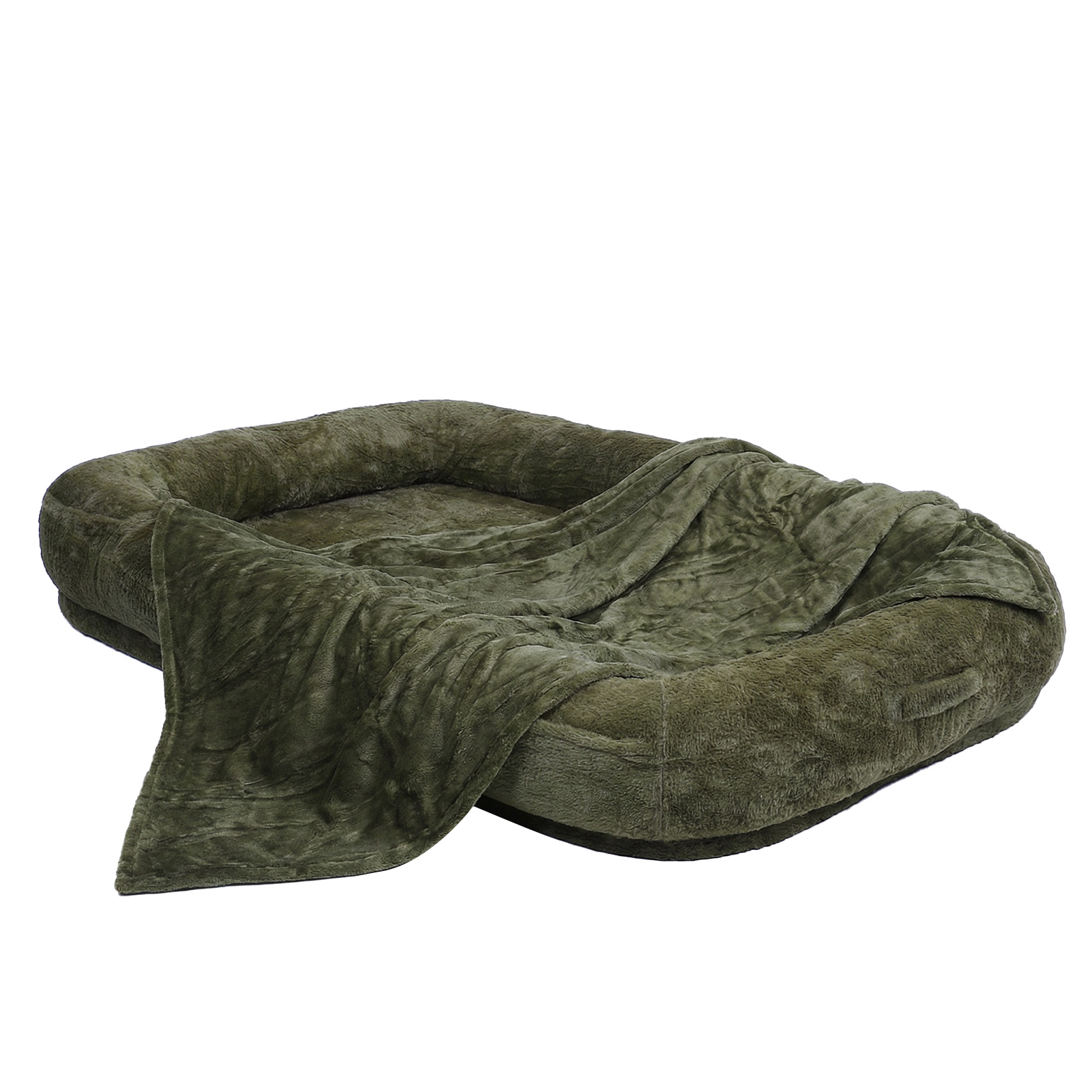 Human Dog Bed 71x47x12in Washable Extra Large Comfortable Pet Bed With Soft Blanket For Sleeping
