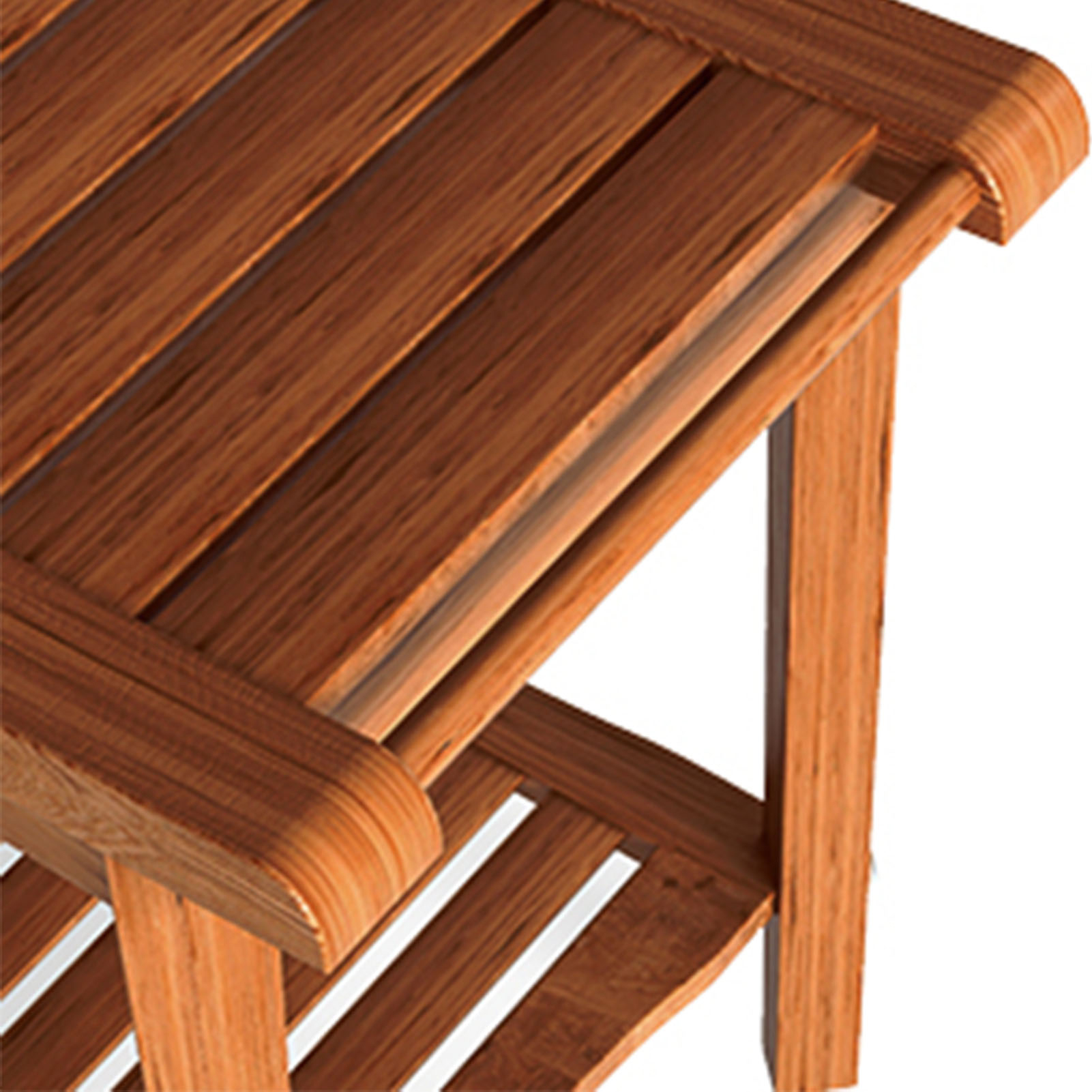 Shower Bench Wood Water Proof Ergonomic Shower Stool With Storage Shelf For Bathroom Spa Brown