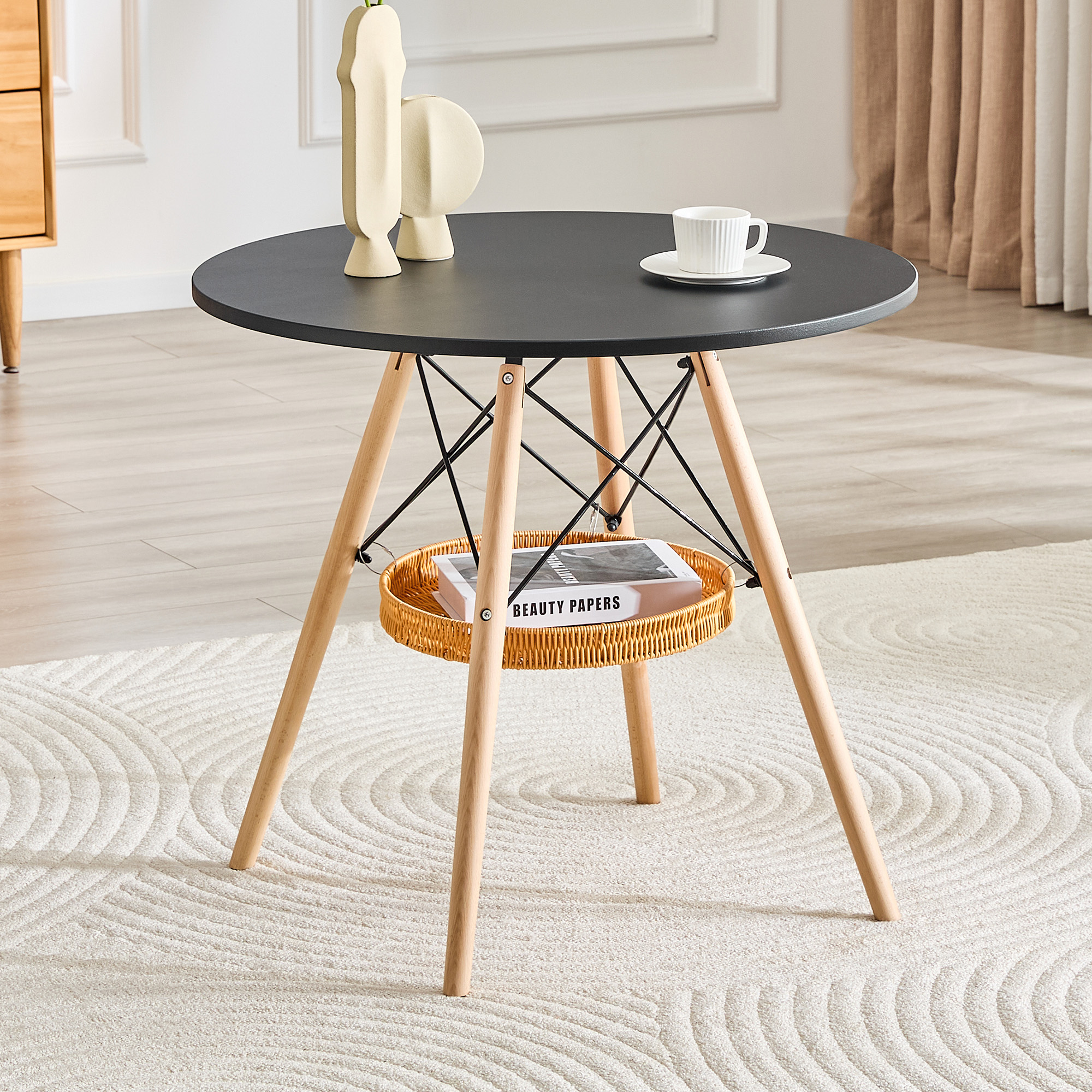 Round Dining Table with Storage Basket, picture 3 of 4