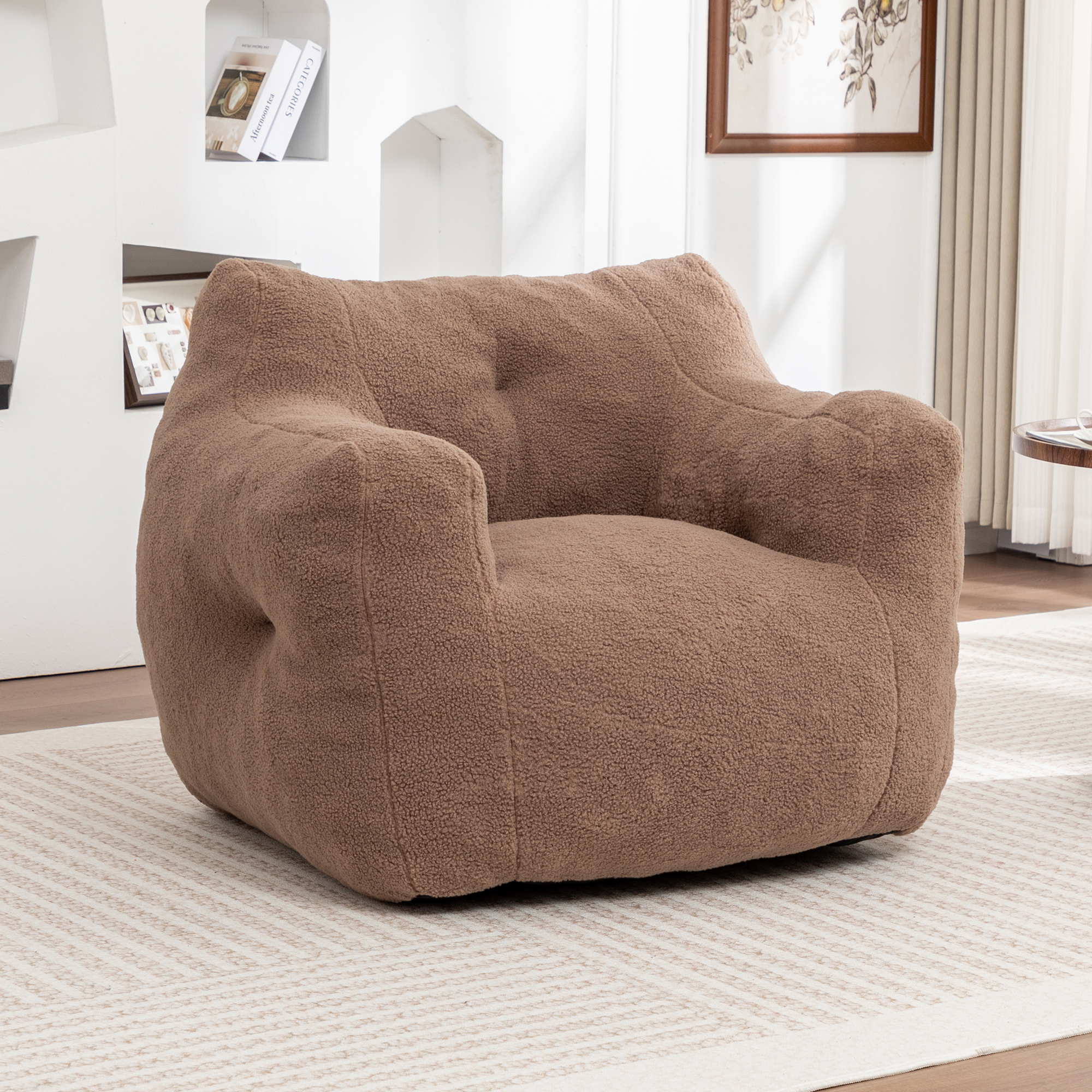 Bean Bag Chair, Bean Bag Sofa Chair With Armrests Stuffed High-Density Foam, Lazy Sofa Comfy Chairs BeanBag Chair For Adults In Living Room,Bedroom Reading