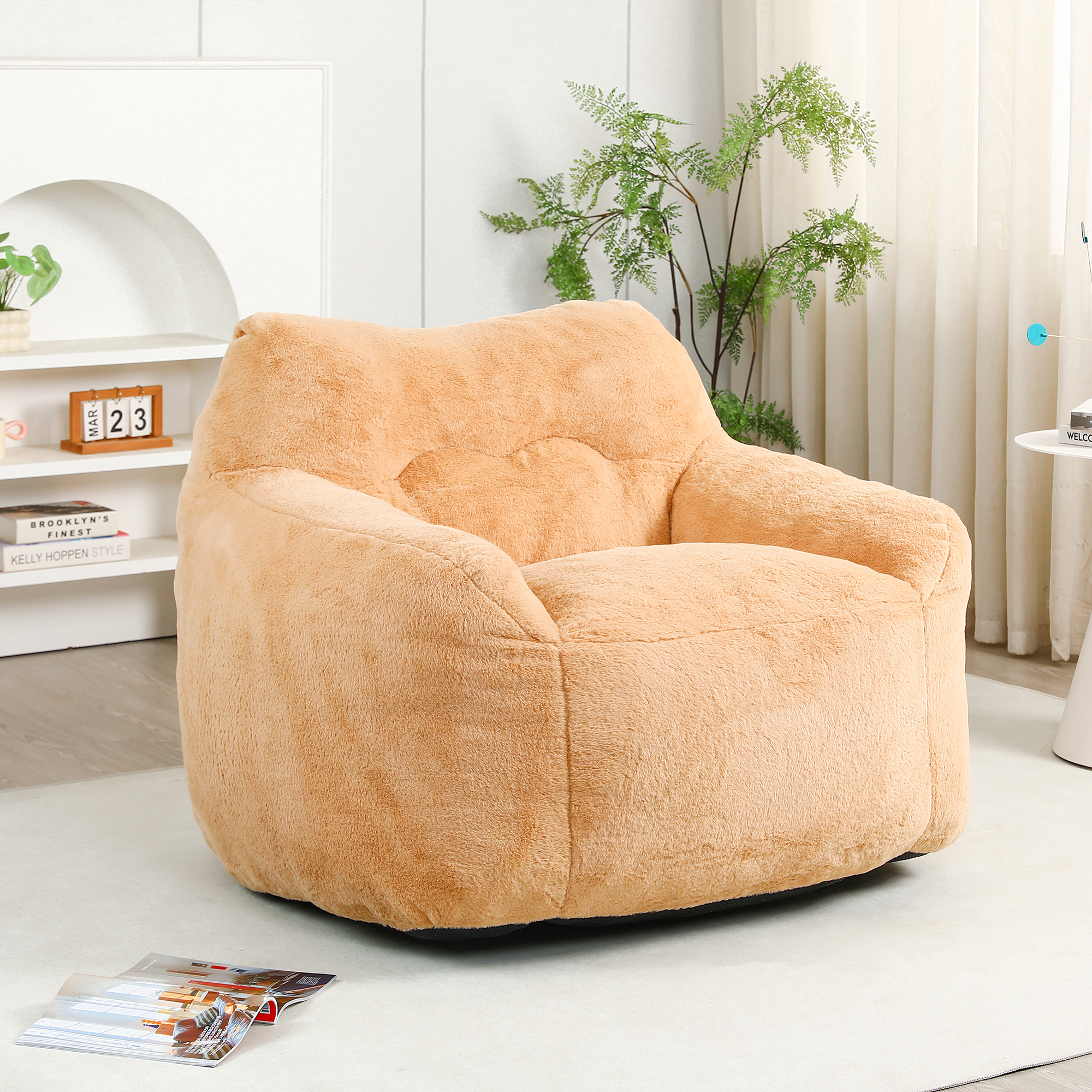 Bean Bag Chair, Bean Bag Sofa Chair With Armrests Stuffed High-Density Foam, Lazy Sofa Comfy Chairs BeanBag Chair For Adults In Living Room,Bedroom Reading