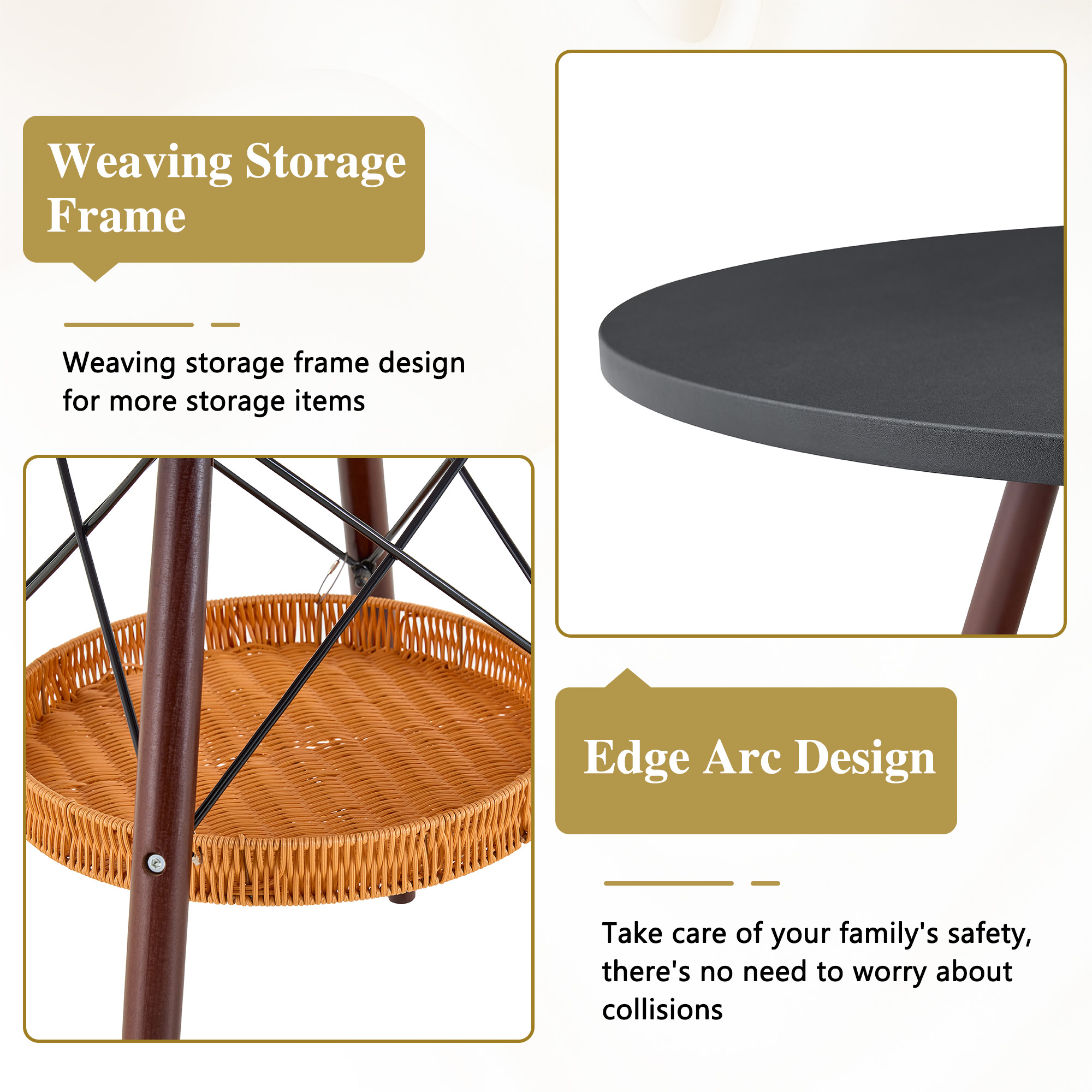 Round Dining Table with Storage Basket, picture 4 of 4