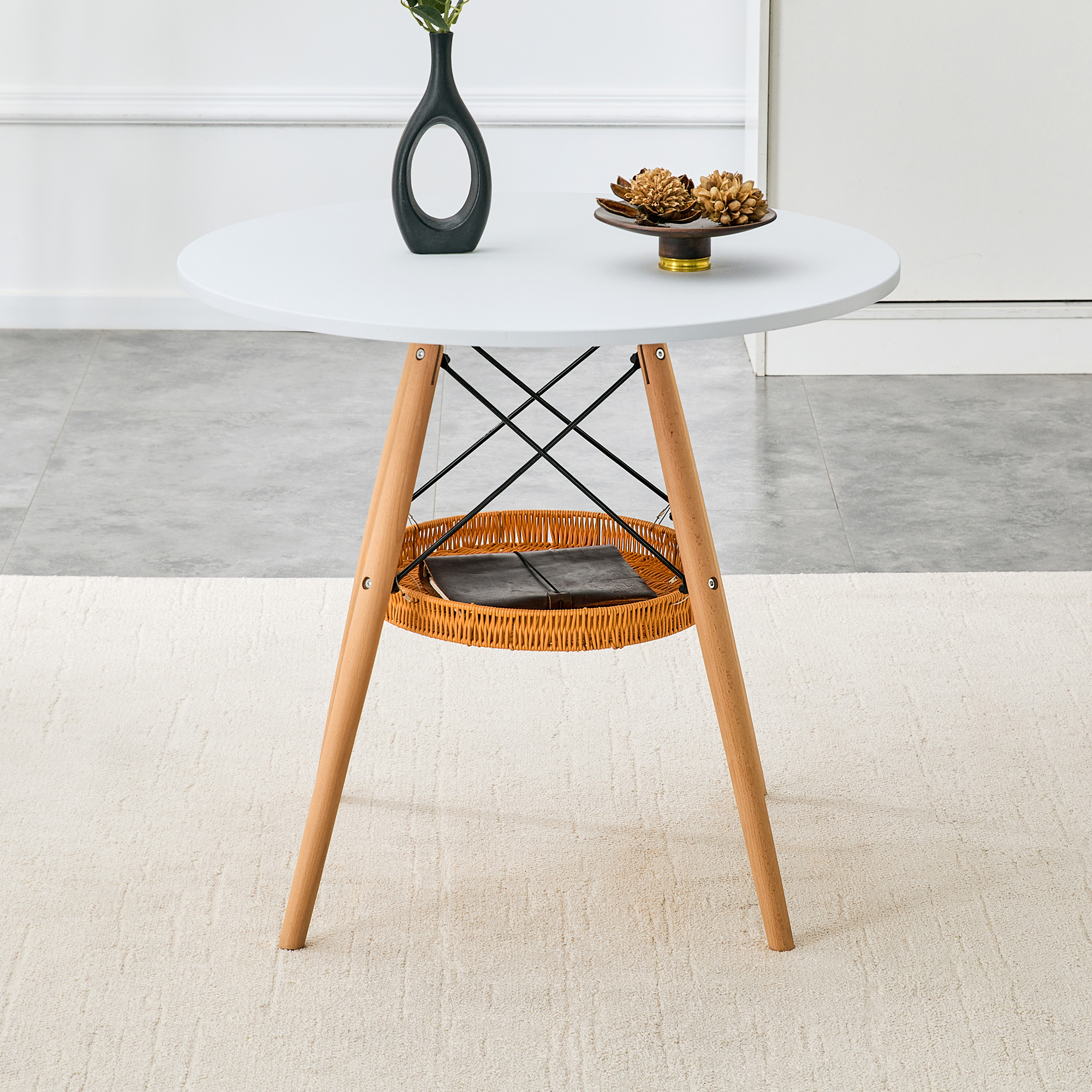 Round Dining Table with Storage Basket, picture 3 of 4