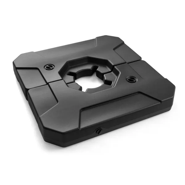 2-Piece Fillable Cantilever Umbrella Base, Heavy Duty Water & Sand Weighted HDPE Patio Umbrella Stand With Easy Fill Drain Valves