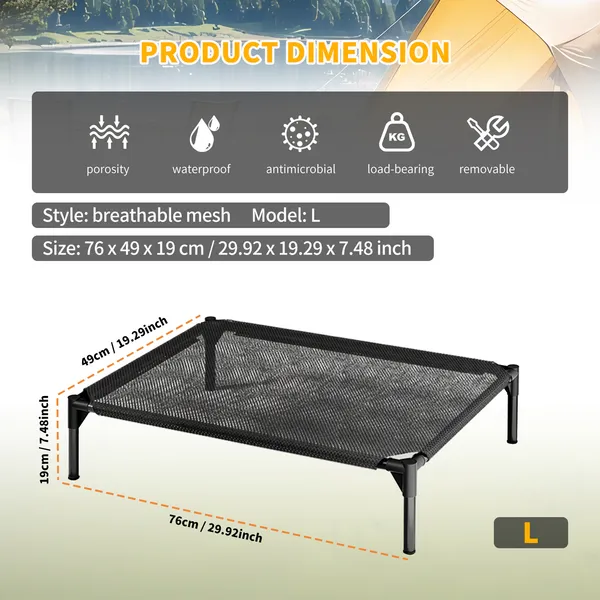 L-type Mesh Pet Bed With Ventilation And Heat Dissipation, Stable And Durable Structure, Suitable For Small And Medium-sized Cats And Dogs, Convenient For Both Home And Outdoor Use