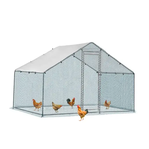 2X2X2m&6.5x6.5x6.5ft Silver Chicken Coop