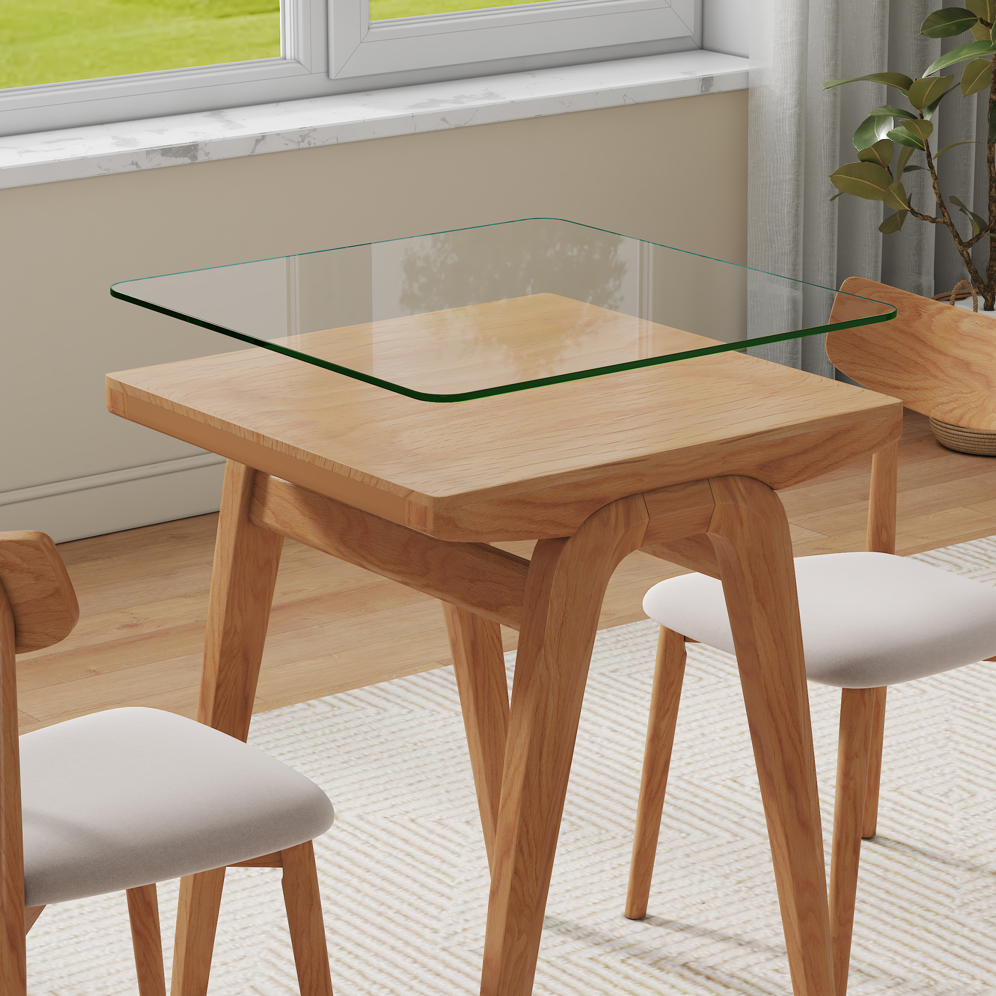 ONLY Separate Glass Tabletop.24-inch Square Heat-Resistant Clear Tempered Glass Table Top.Suitable For Various Occasions Such As Kitchens And Restaurants.Transparent GLASS.24x24x0.23 Inch.