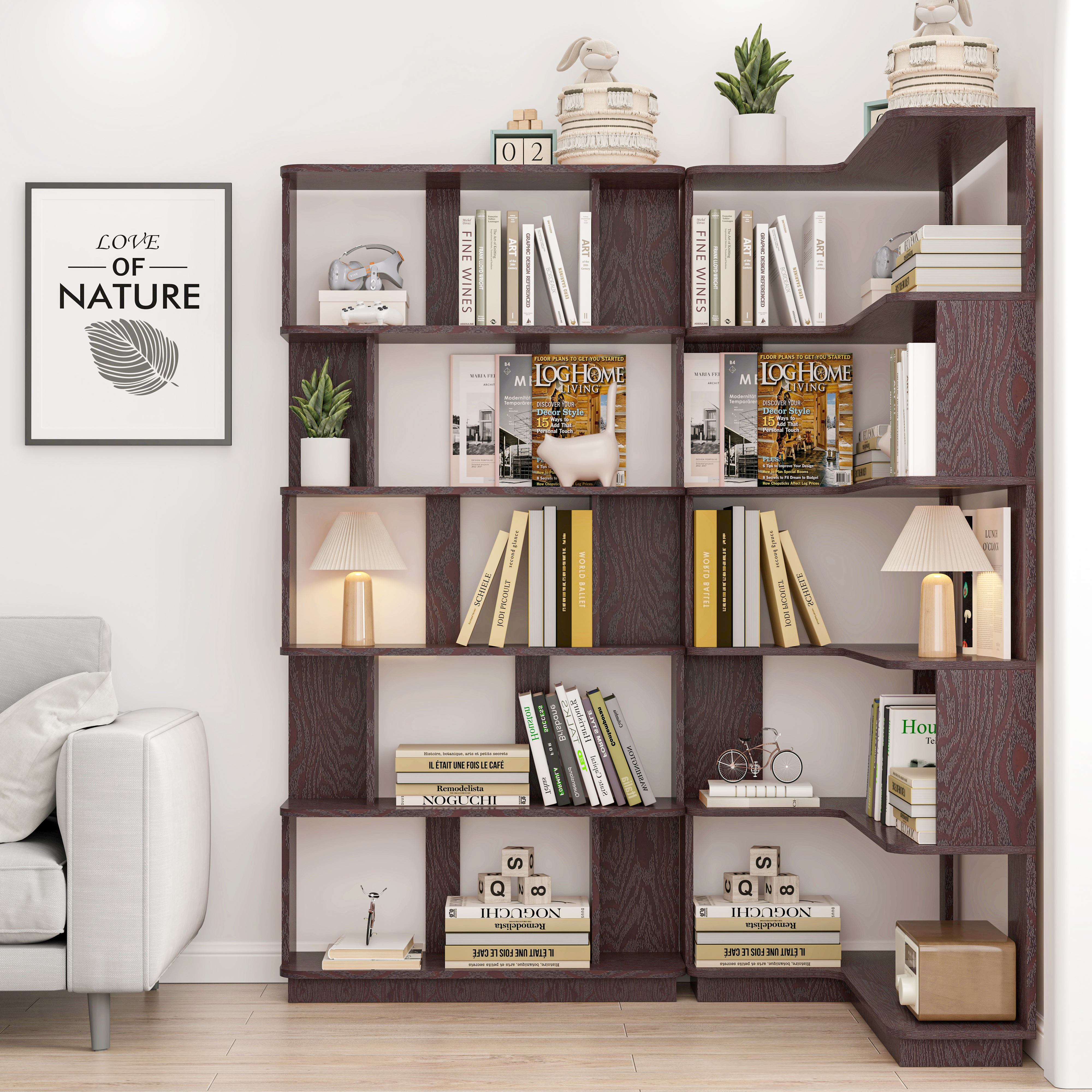 Corner Bookshelf and Bookcase Set, picture 2 of 4