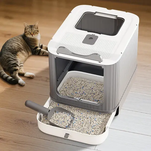 Elevated Leak Proof Elf White Cat Litter