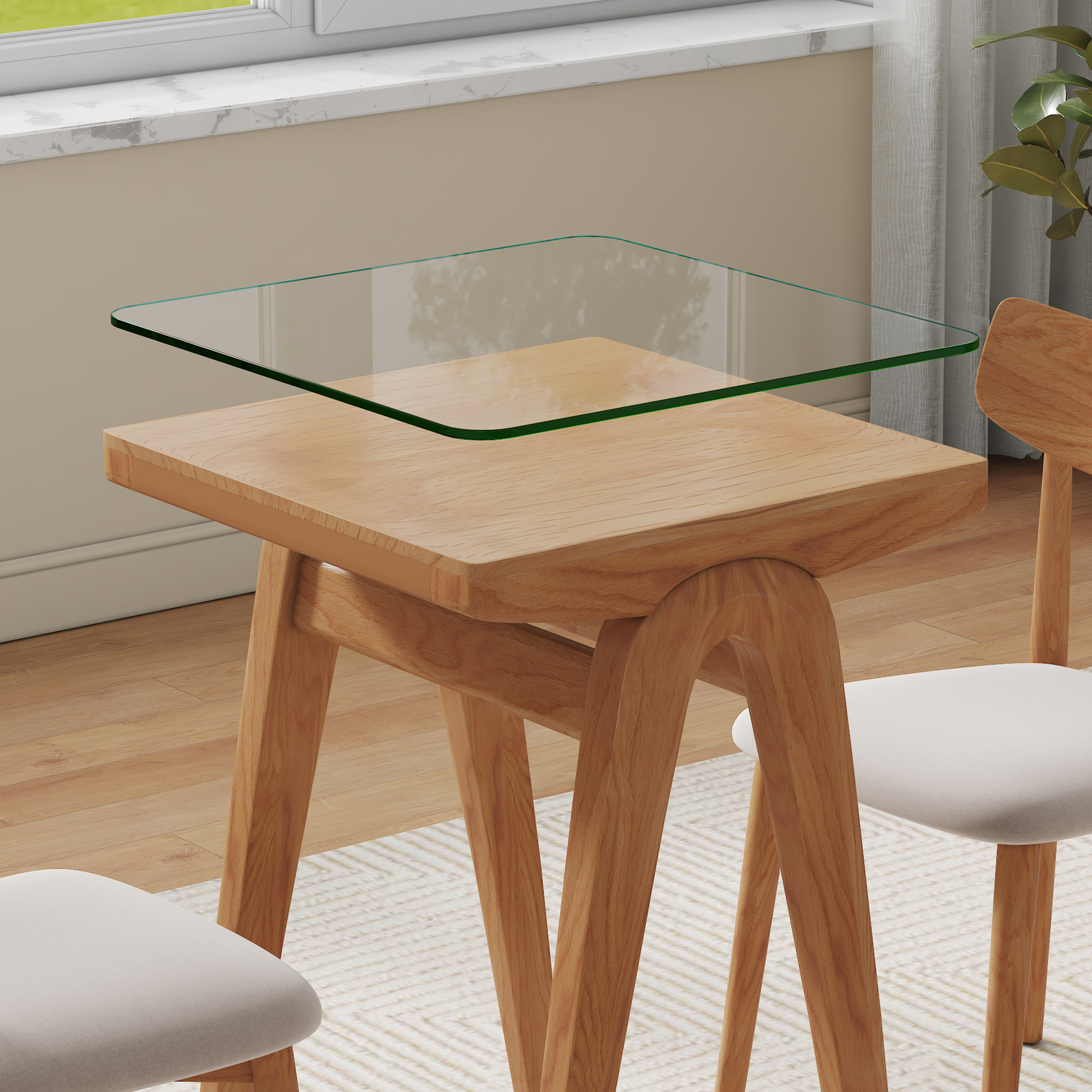 ONLY Separate Glass Table.20-inch Square Heat-Resistant Clear Tempered Glass Table Top.Suitable For Various Occasions Such As Kitchens And Restaurants.Transparent GLASS,20x20x0.23 Inch.