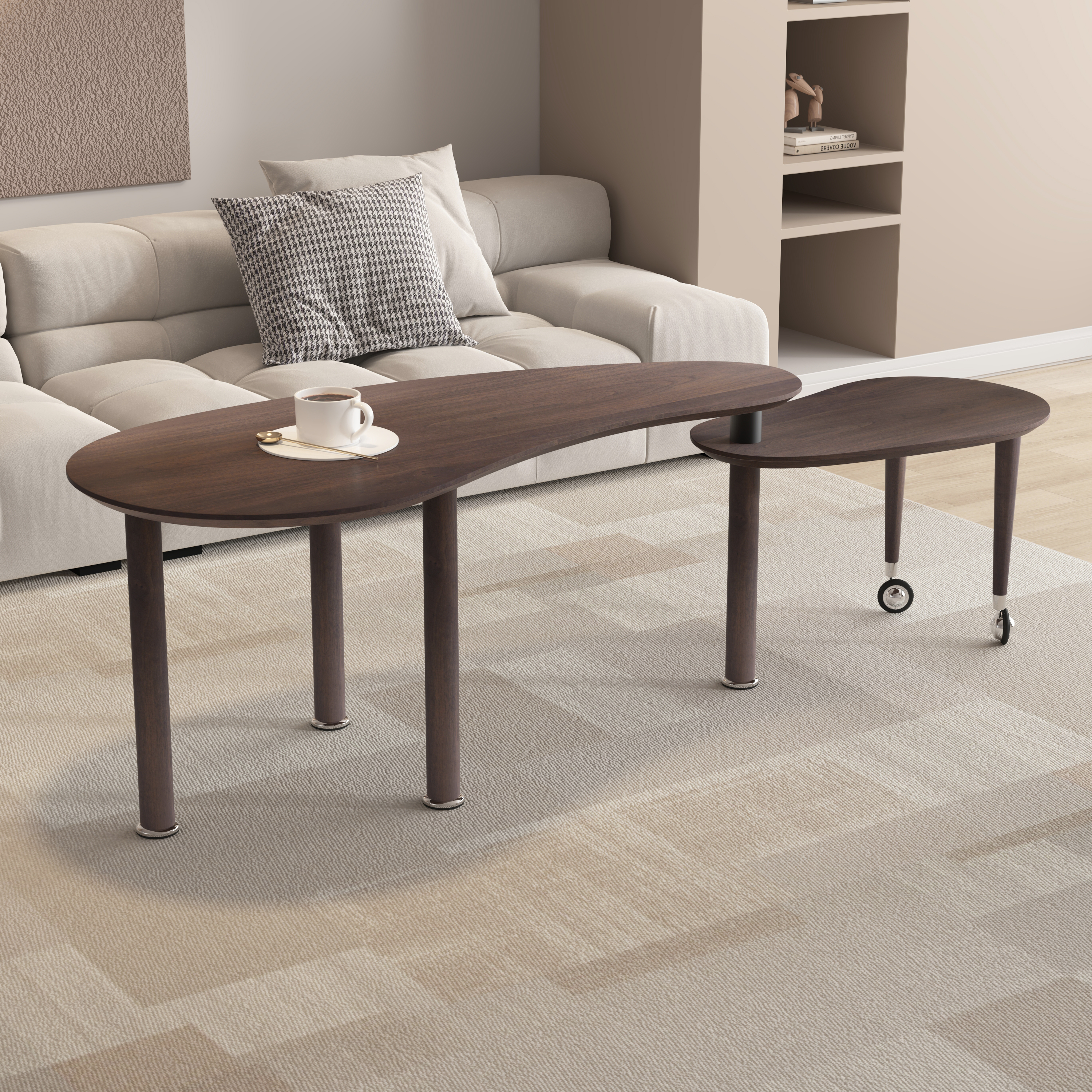 Rotatable Oval Coffee Table, picture 3 of 4