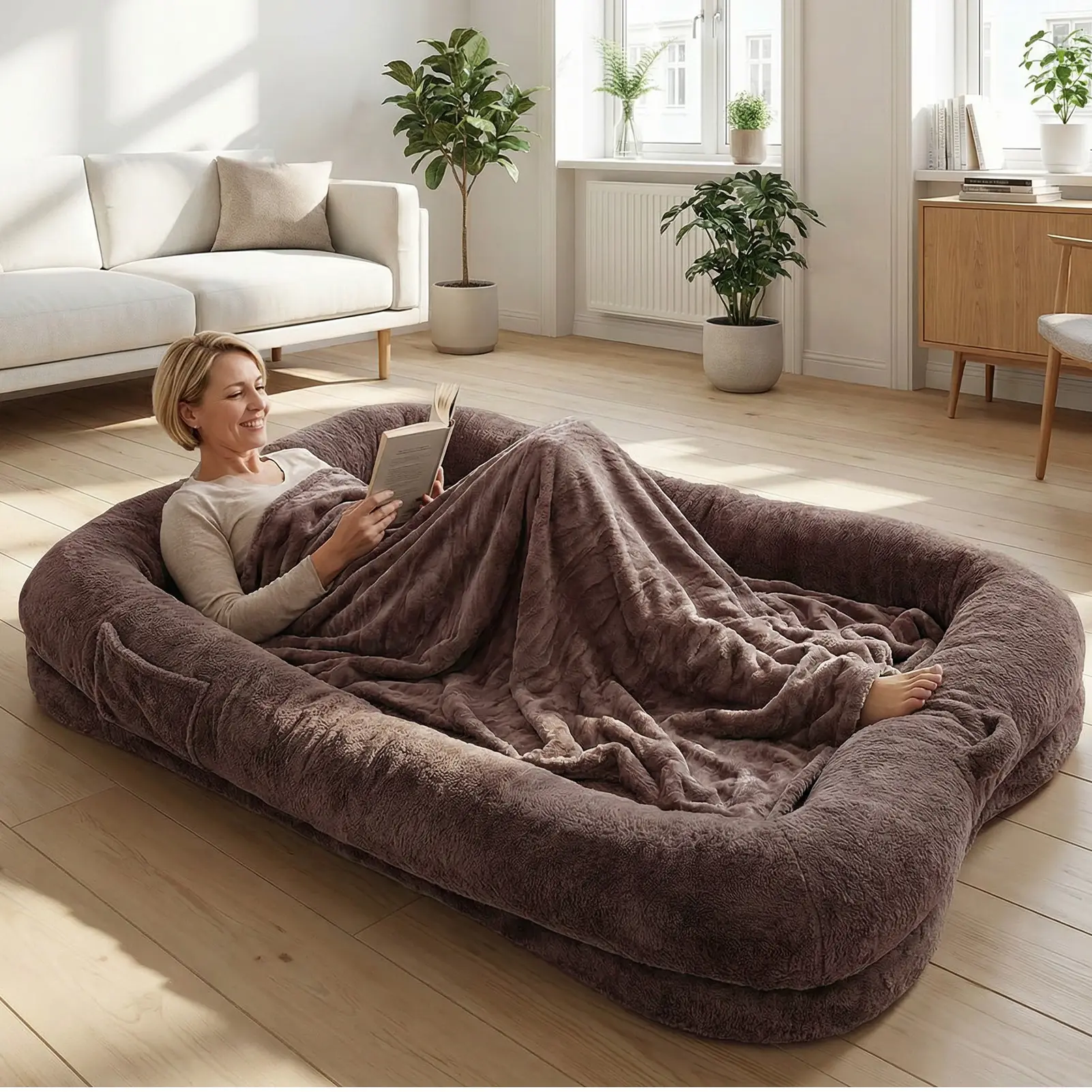 Human Dog Bed Washable Large Size Non