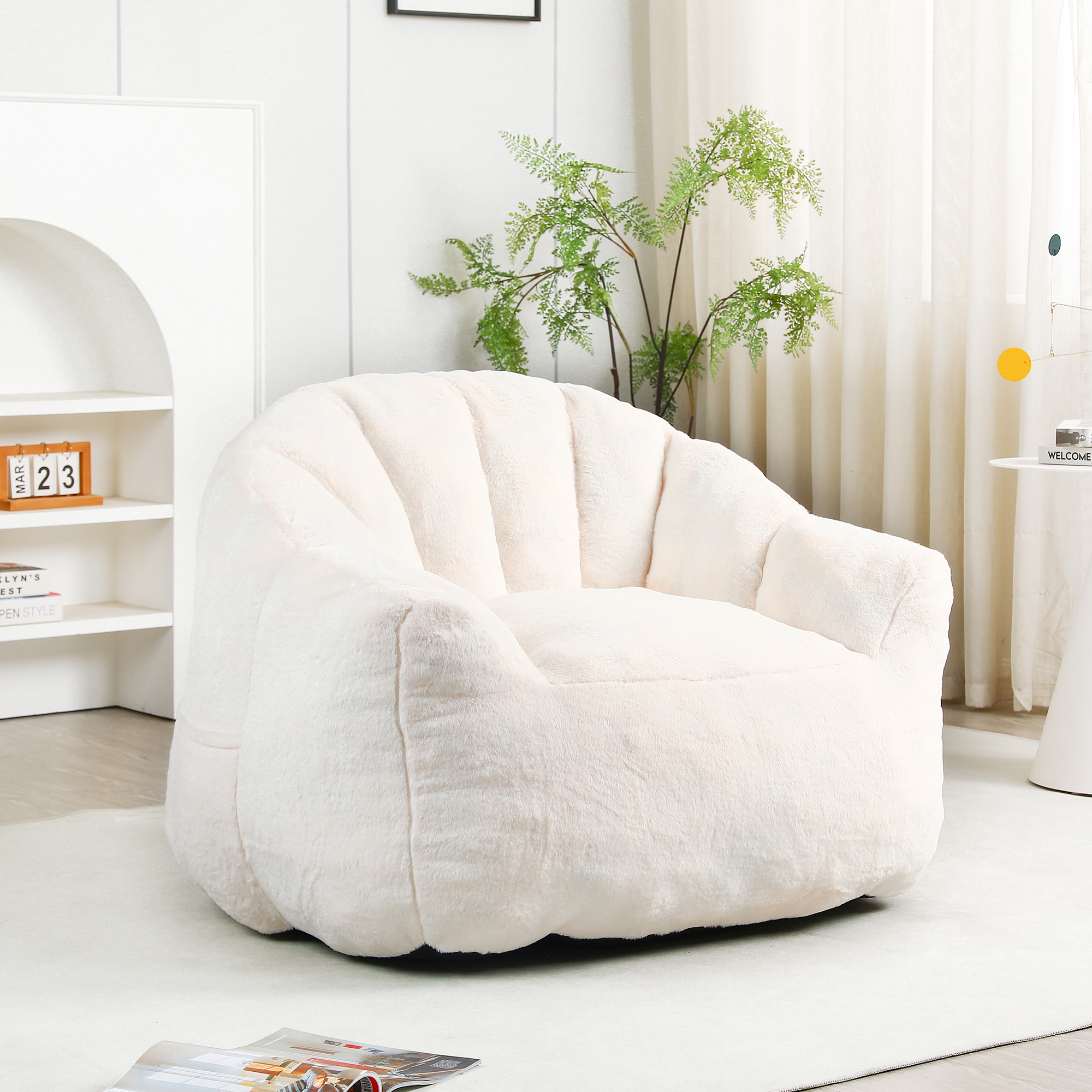 Bean Bag Chair, Bean Bag Sofa Chair With Armrests Stuffed High-Density Foam, Lazy Sofa Comfy Chairs BeanBag Chair For Adults In Living Room,Bedroom Reading