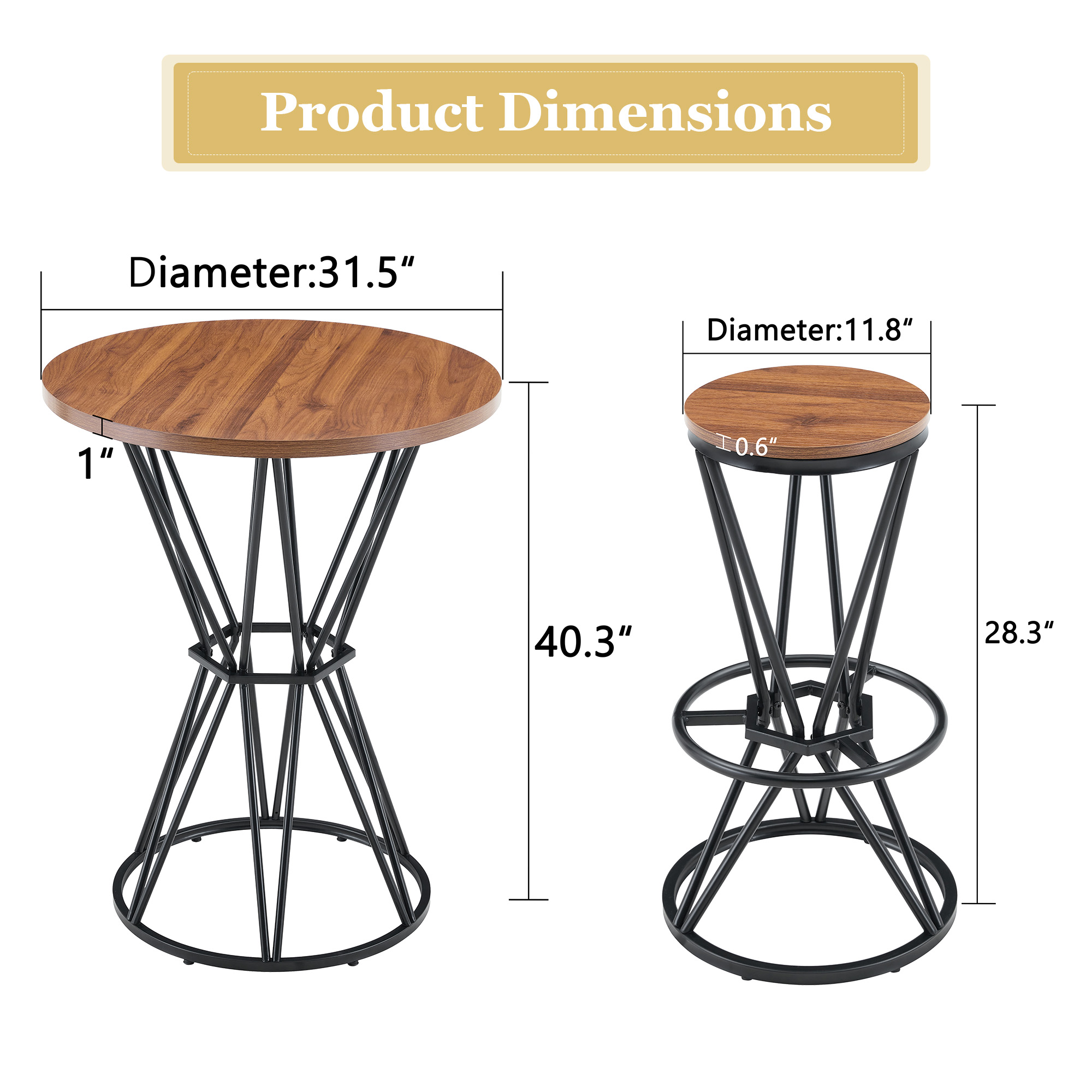 Bar Table and Chair Set, picture 4 of 4