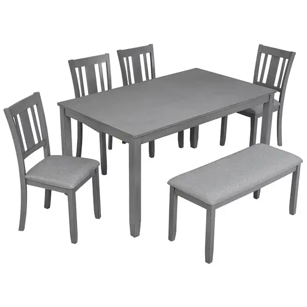 Kitchen Dining Set, Rectangular Wooden Table