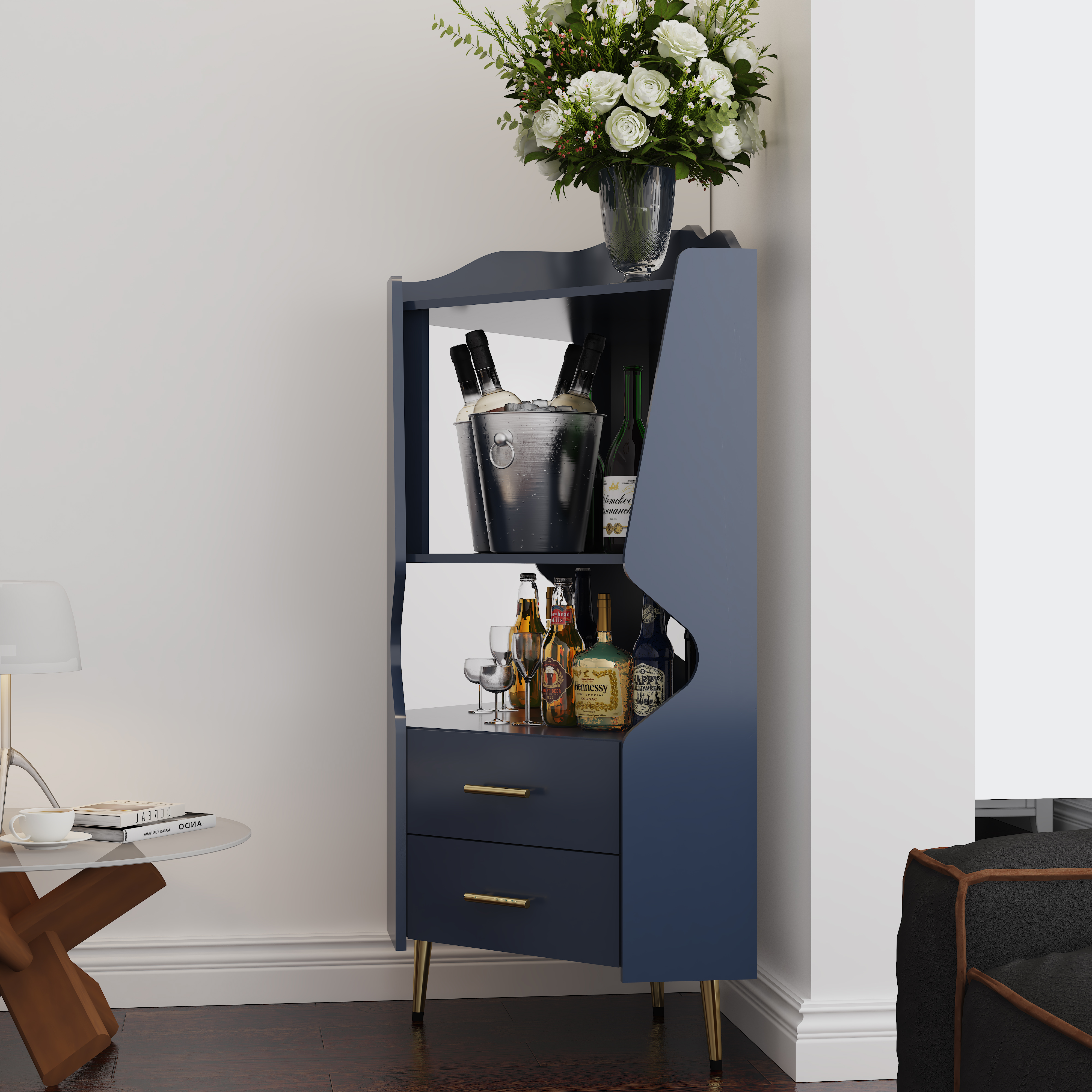 Corner Bar Cabinet