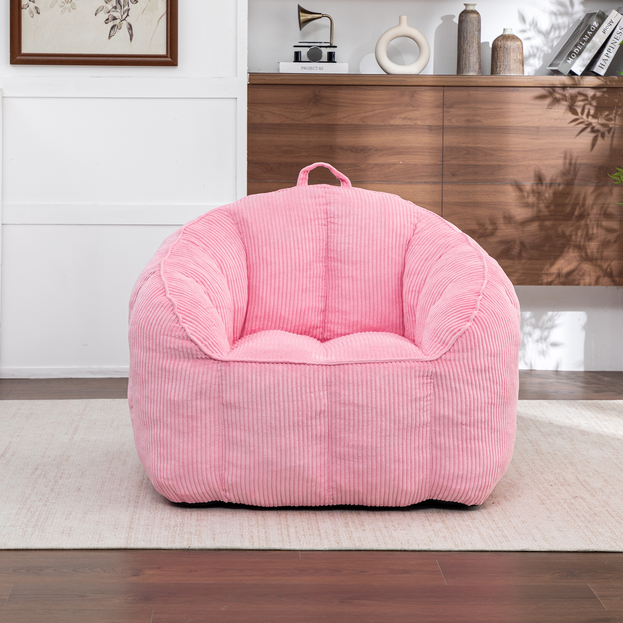 Giant Bean Bag Chair Sofa For  Teens, Comfy Corduroy Large Bean Bag Chairs With Armrests For Bedroom Living Room, BeanBag Lazy Sofa Couch Chairs With Filler Included
