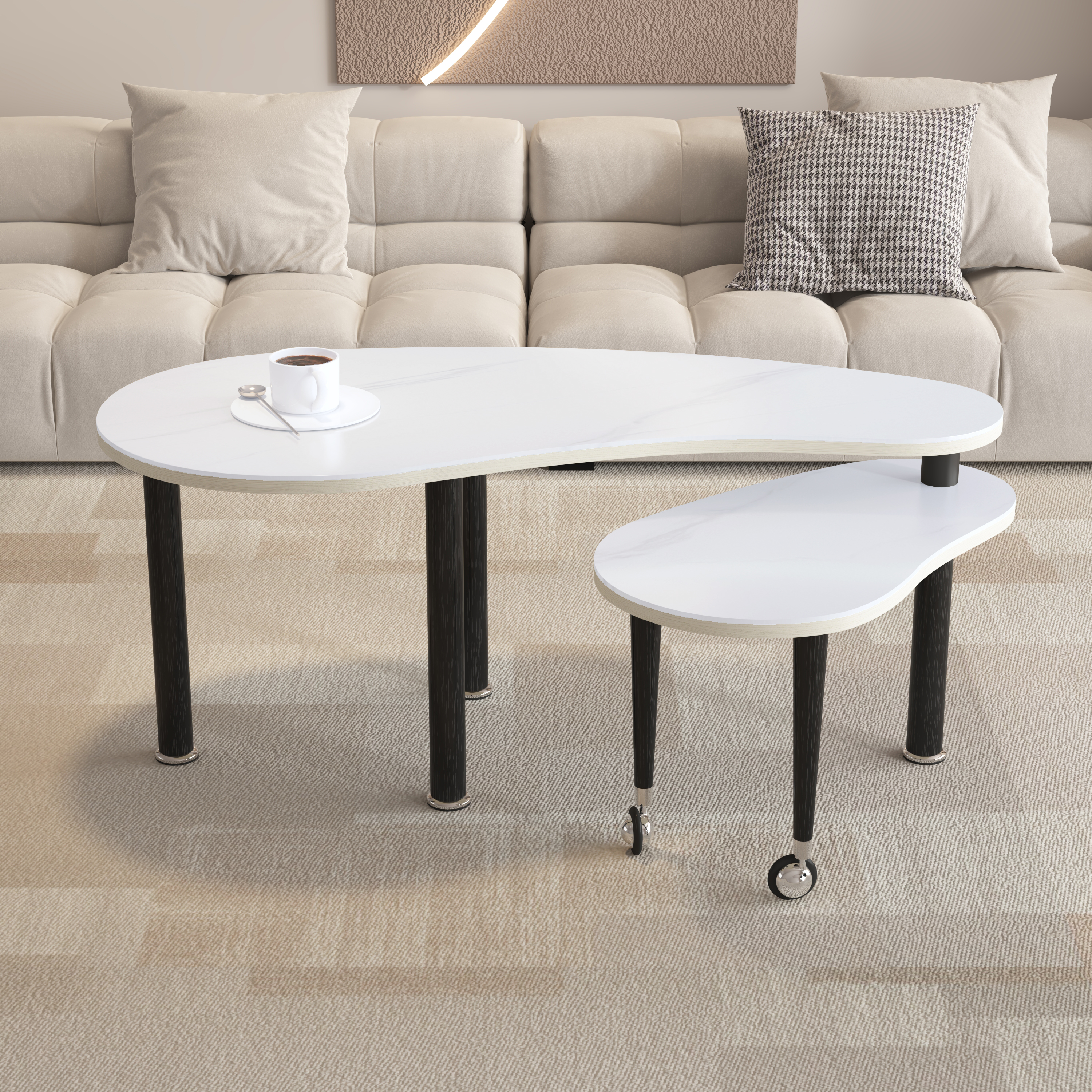 Rotating Sintered Stone Coffee Table