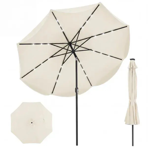 10 Ft Solar Powered Patio Umbrella