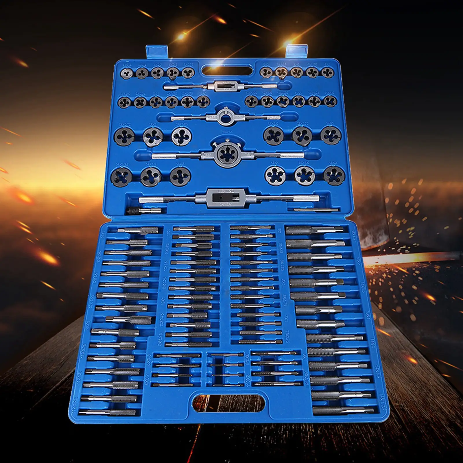 110pcs Set M2  M18 Screw Nut Thread Taps Dies With Wrench Handle Heavy Duty Hand Tool Kit