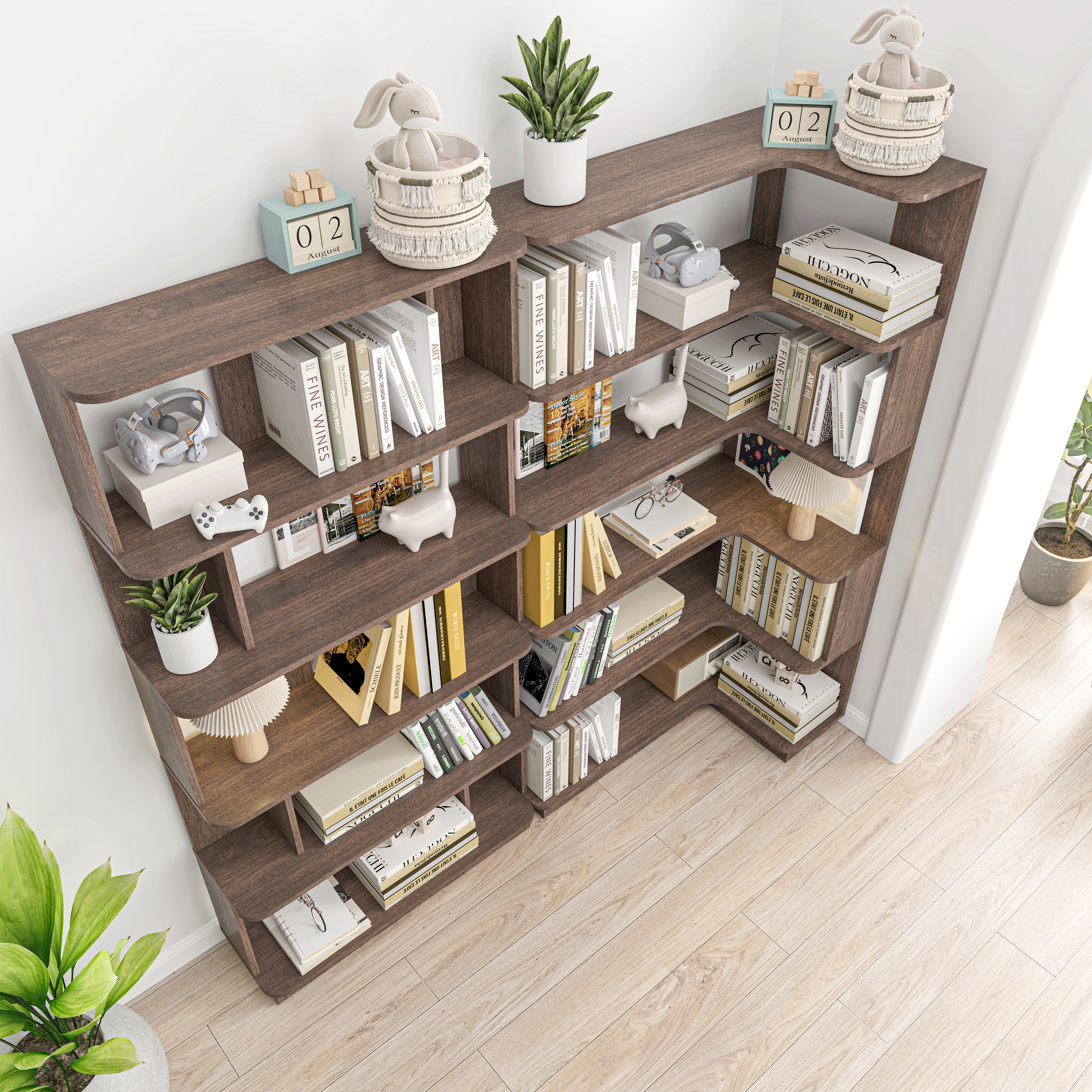 Corner Bookshelf Set of 2, picture 2 of 4