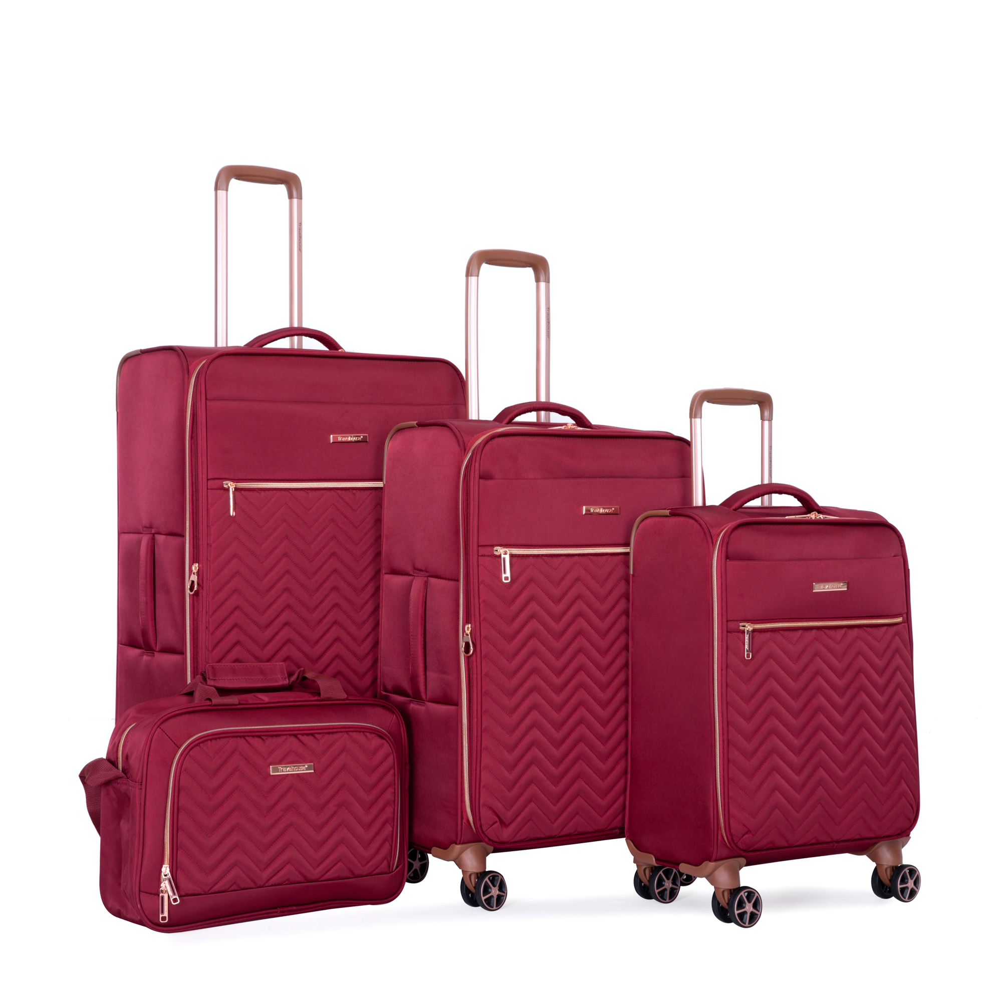 4-Piece Set   16 20  24  28   ,Softshell Suitcase Spinner Wh