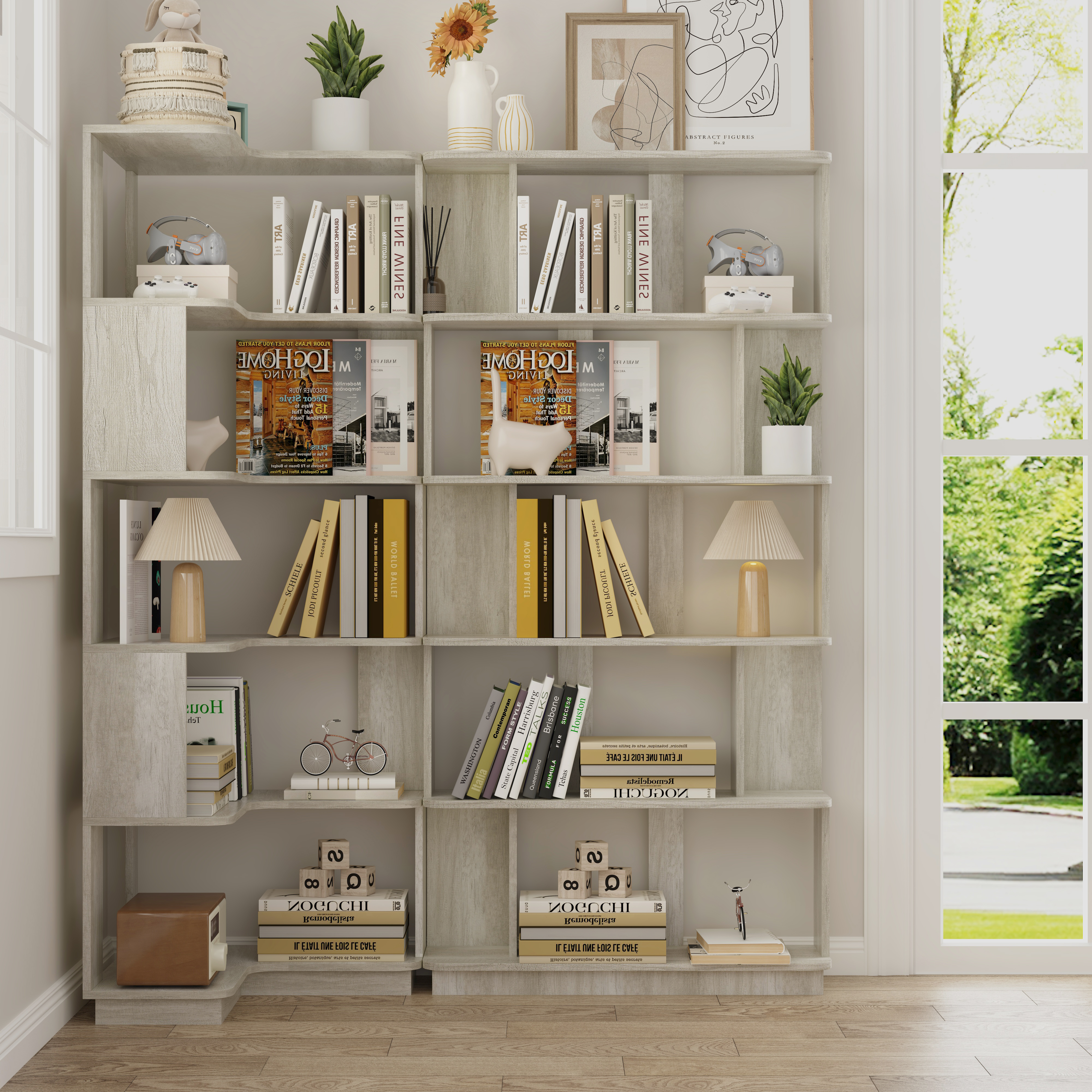 Set of 2 Corner Bookcases, picture 3 of 4