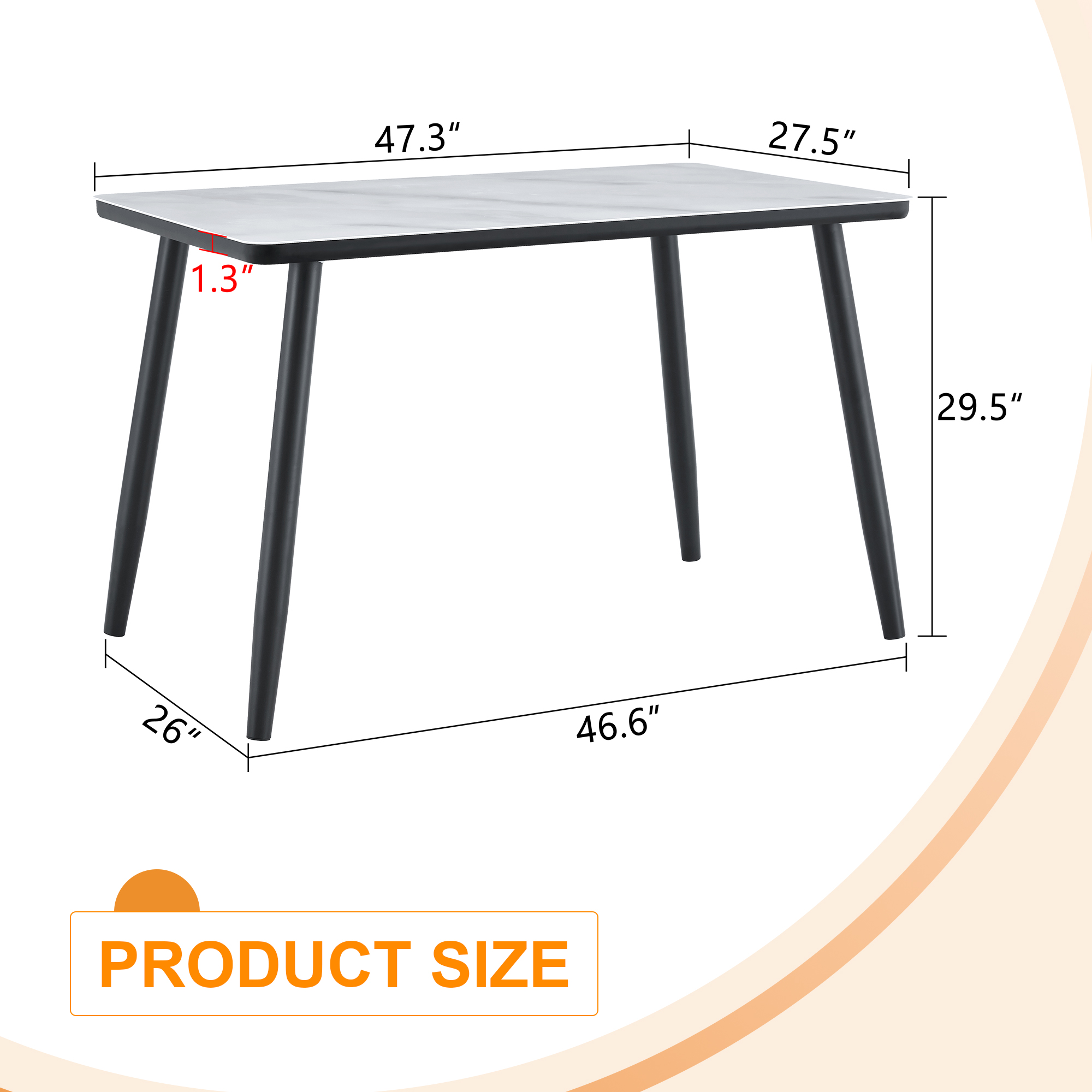 Rectangular Glass Dining Table, picture 4 of 4
