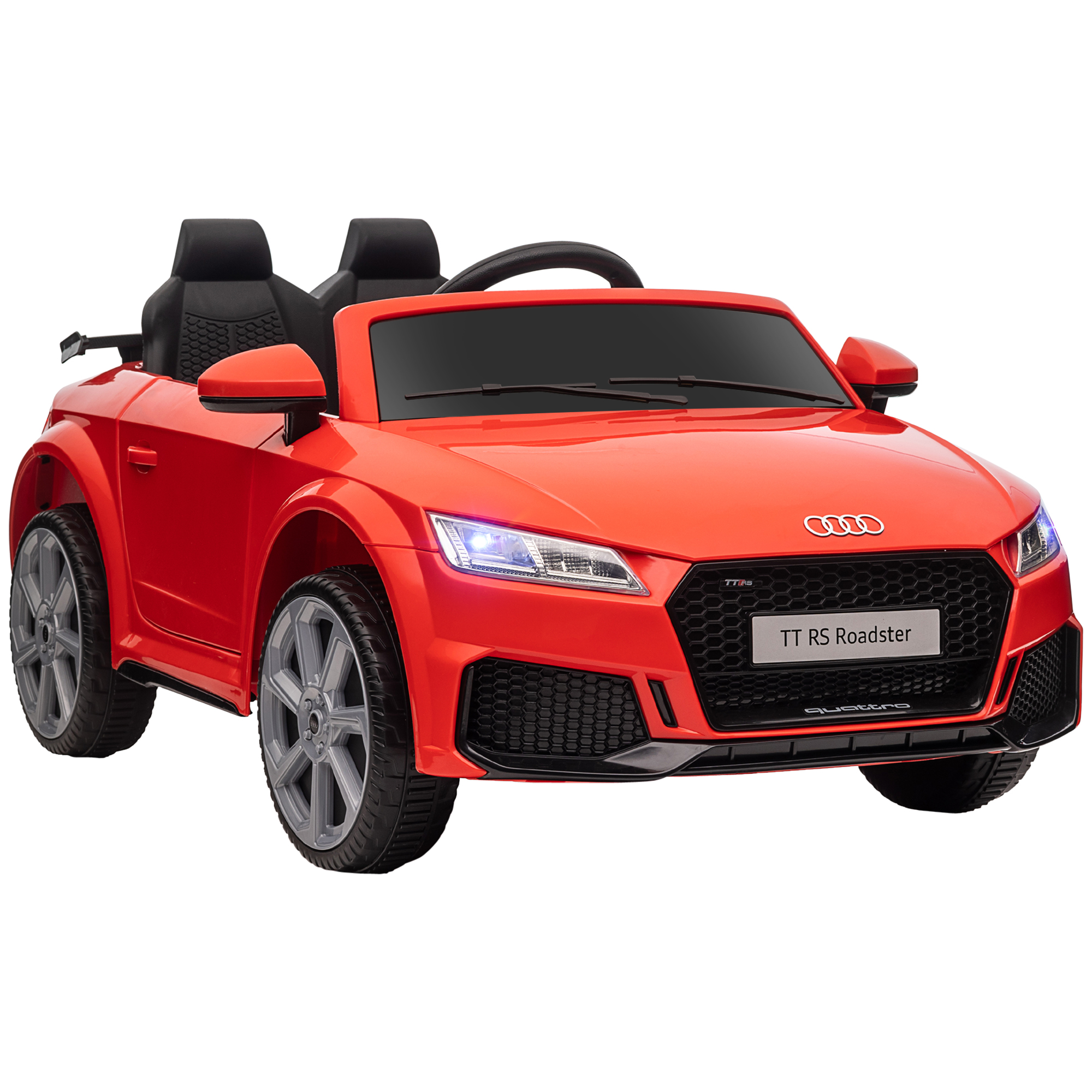 Audi Kinder Elektroauto 12V Mit 2,4G Fernbedienung, Musik, Hupe, Elektrofahrzeug Mit LED-Leuchte, USB/MP3-Anschluss, Rückwärtsfunktion, Für Kinder 3-5 Jahre, Rot 3