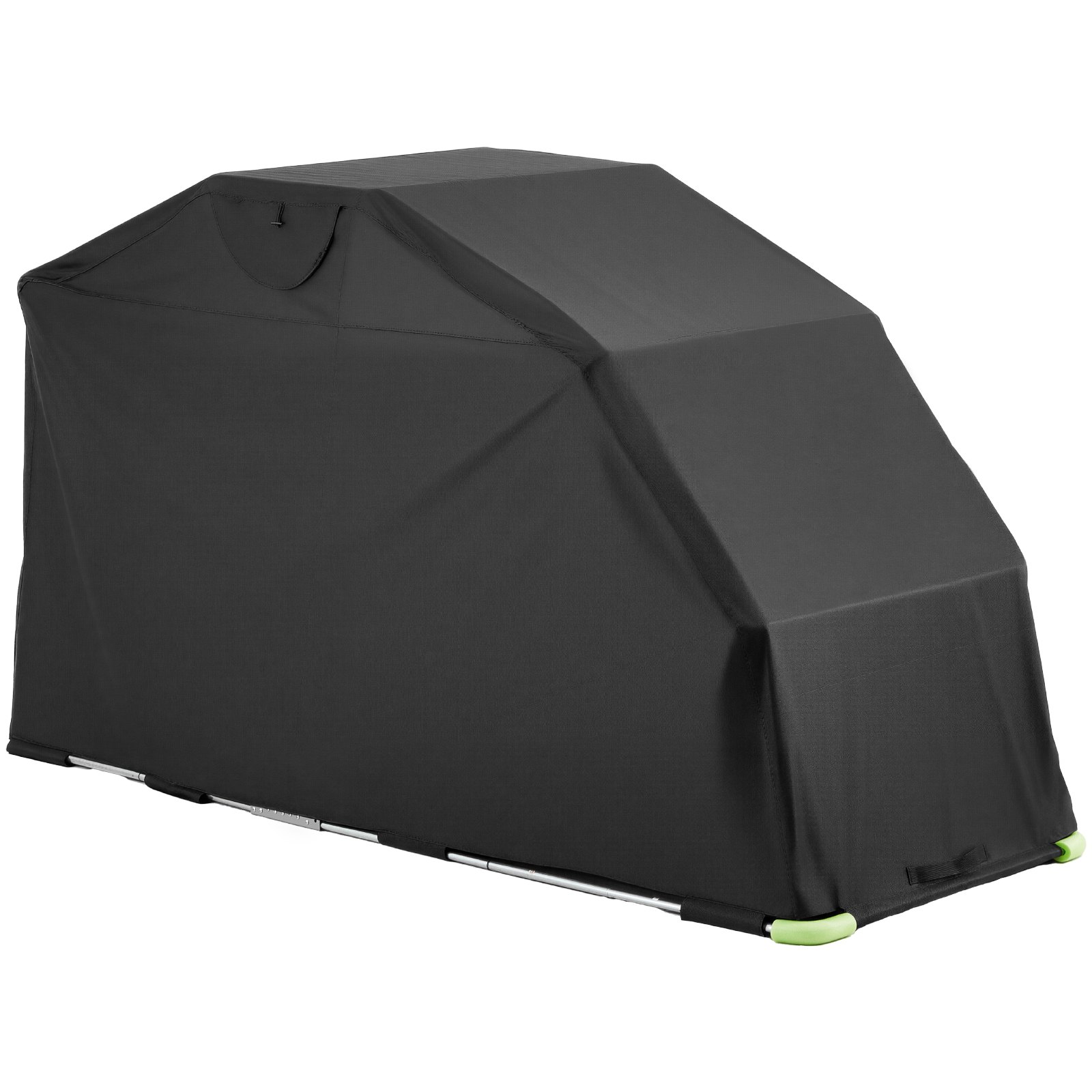Motorcycle Storage Shelter With Security Lock, 600D Oxford Flip-Up Garage Tent, Heavy-Duty All-Weather Motorcycle Cover With Ventilation Windows, 110 X 43 X 63 In Outdoor Vehicle Shelter, Black