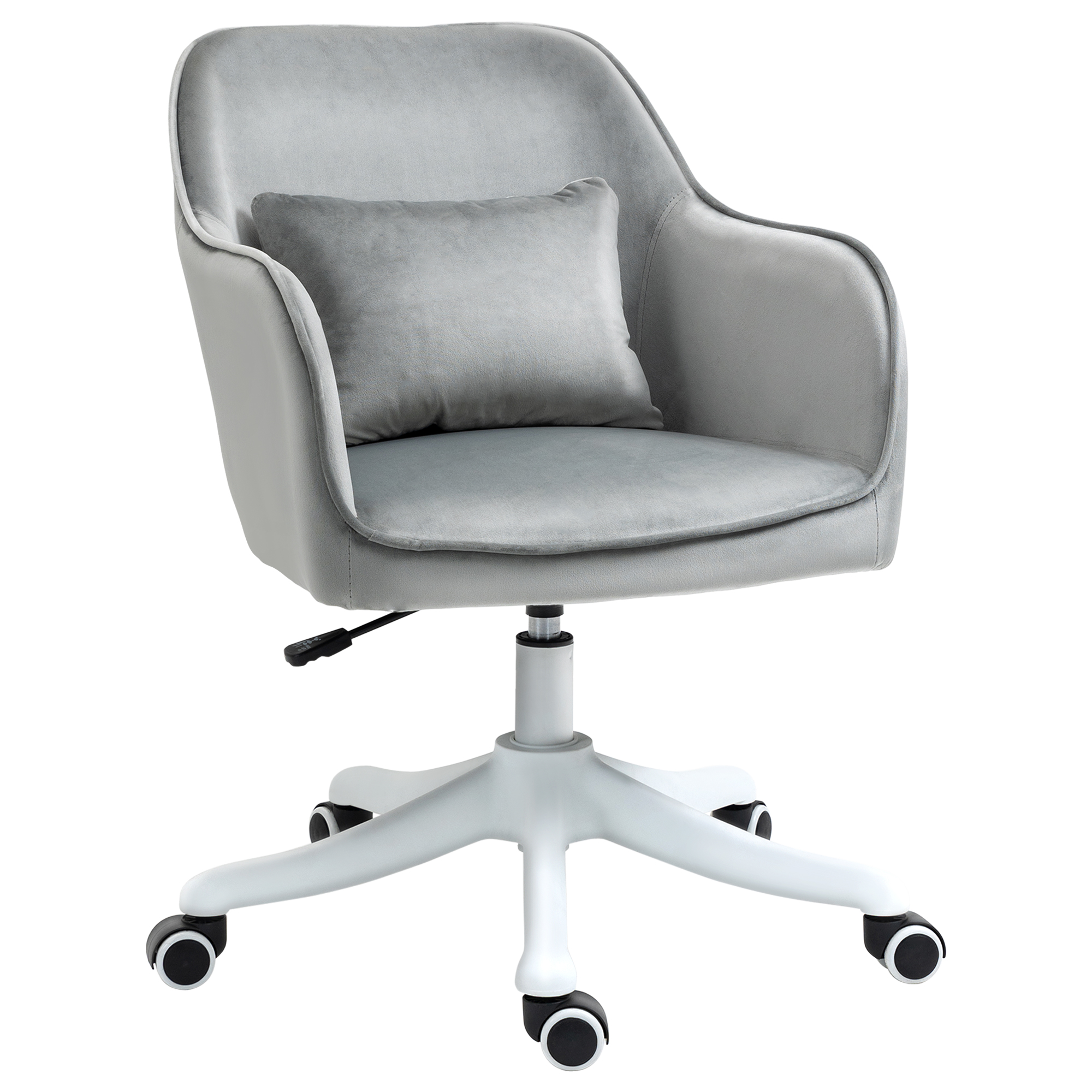Massage Schreibtischstuhl 78-86 Cm Höhenverstellbarer Bürostuhll Drehstuhl Computerstuhl Mit USB-Schrittstelle Arbeitsstuhl Mit Vibrationsfunktion Lendenkissen Massagefunktion Grau