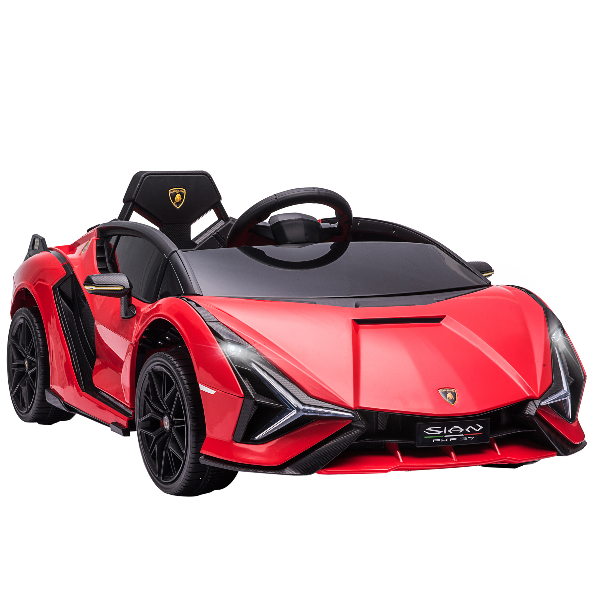 Kinderfahrzeug 12V 2 Fahrmodi Lamborghini SIAN SUV-Auto-Spielzeug Elektroauto Mit Fernbedienung Musik(MP3/USB) Licht 37-60 Monate Metall Rot 108 X 62 X 40 Cm 2