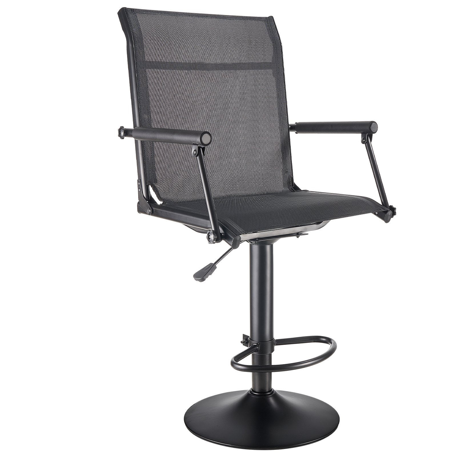 Hunting Chair, 360 Silent Swivel, Lightweight Blind Chair, Heavy-Duty Steel Frame Ground Stool Seat, With Padded Armrests, Height Adjustable, 300 Lbs Capacity, For Outdoor Fishing, Camping