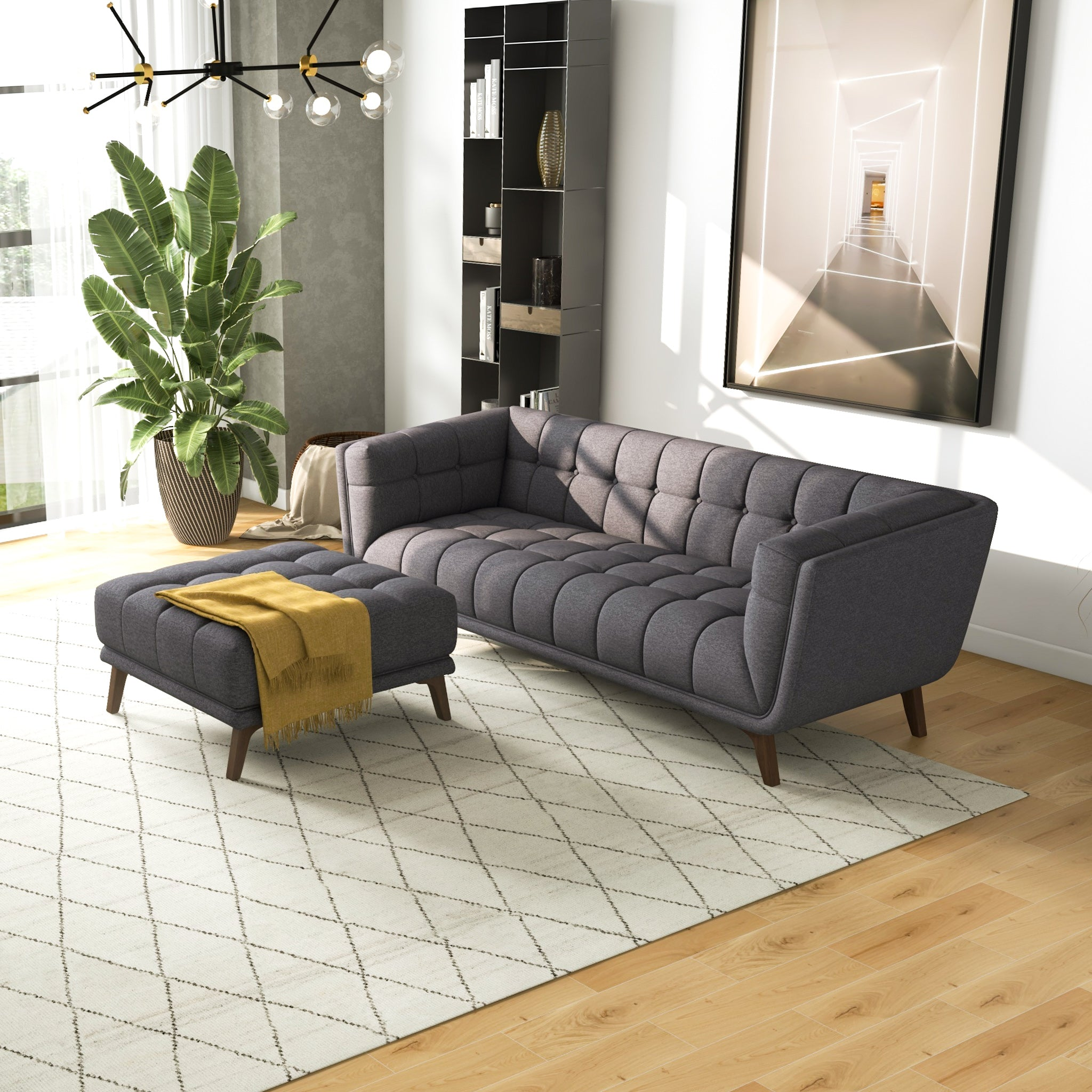 Square Upholstered Ottoman, picture 3 of 4