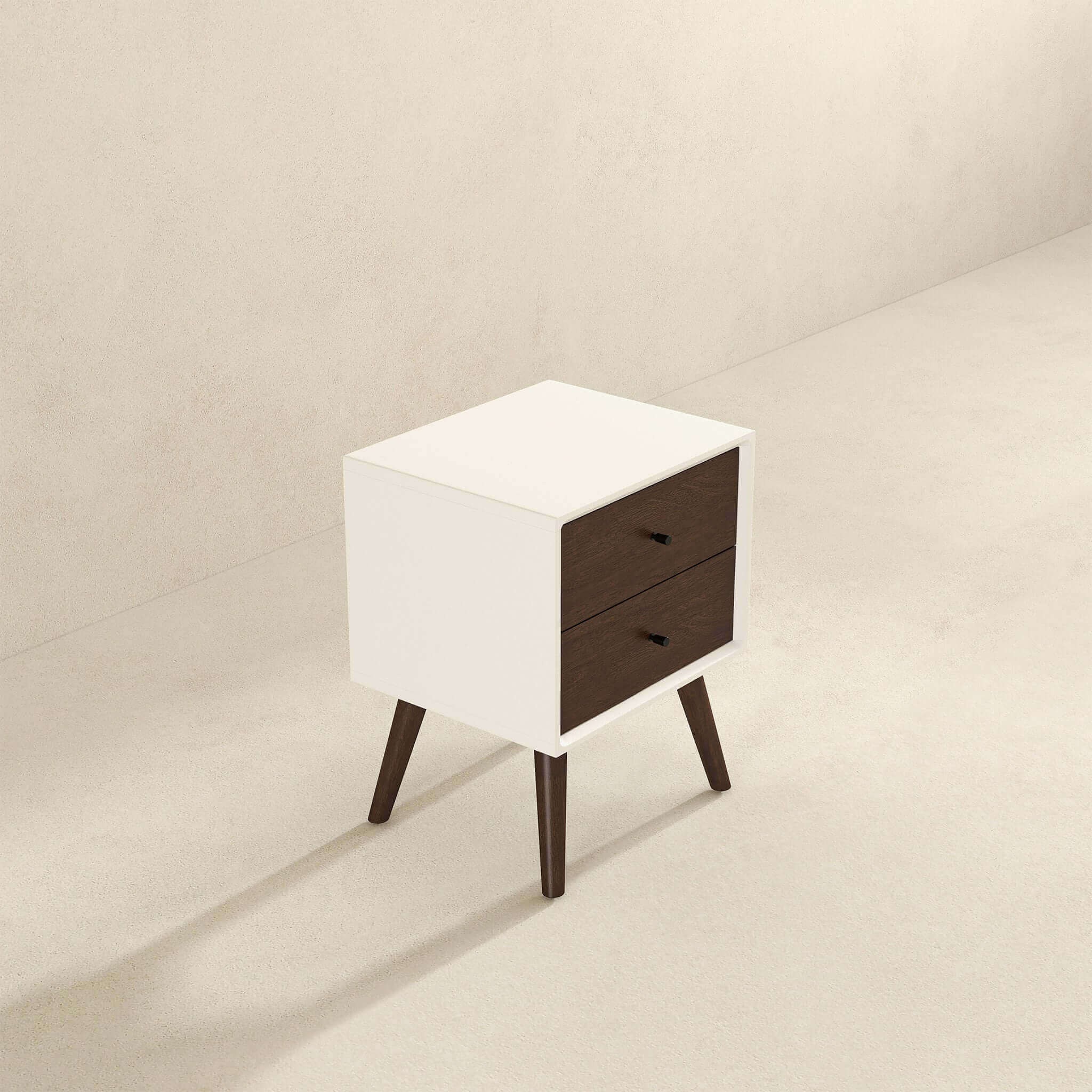 Solid Wood 2-Drawer Nightstand, picture 2 of 4